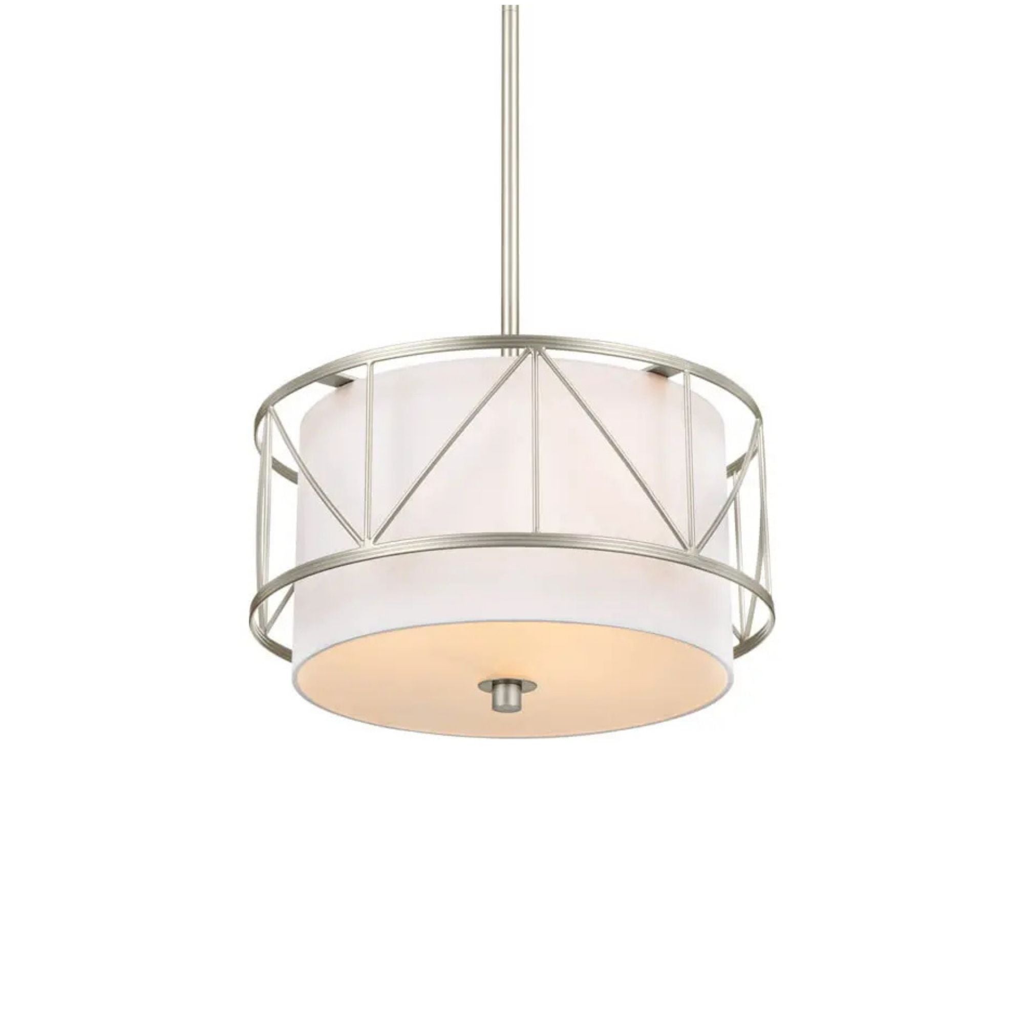 Birkleigh 14" 3-Light Pendant, Satin Nickel Finish