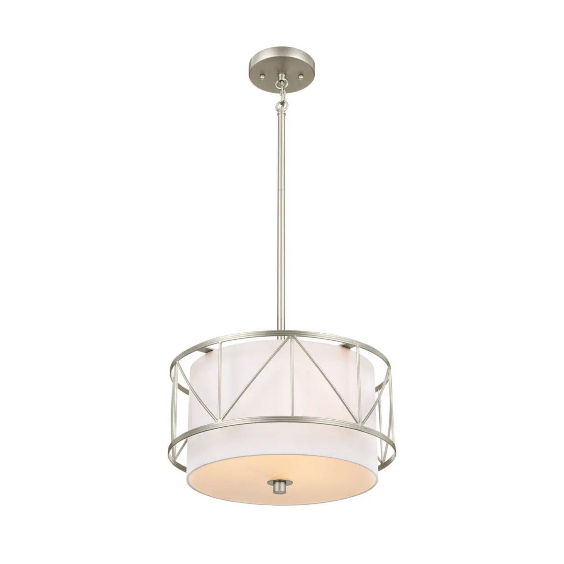 Birkleigh 14" 3-Light Pendant, Satin Nickel Finish - Bees Lighting