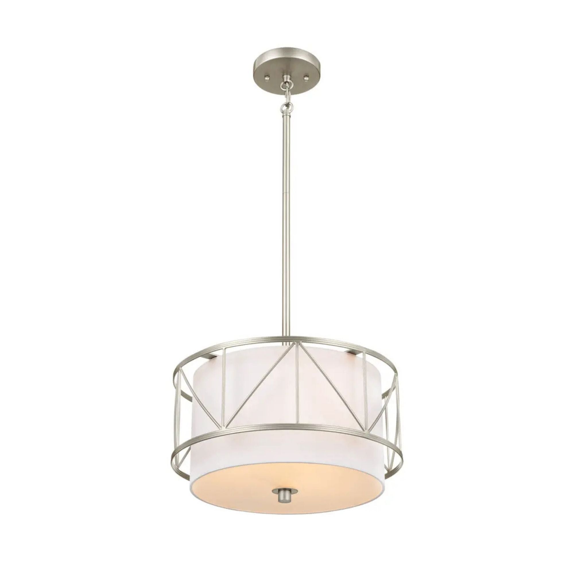 Birkleigh 14" 3-Light Pendant, Satin Nickel Finish - Bees Lighting