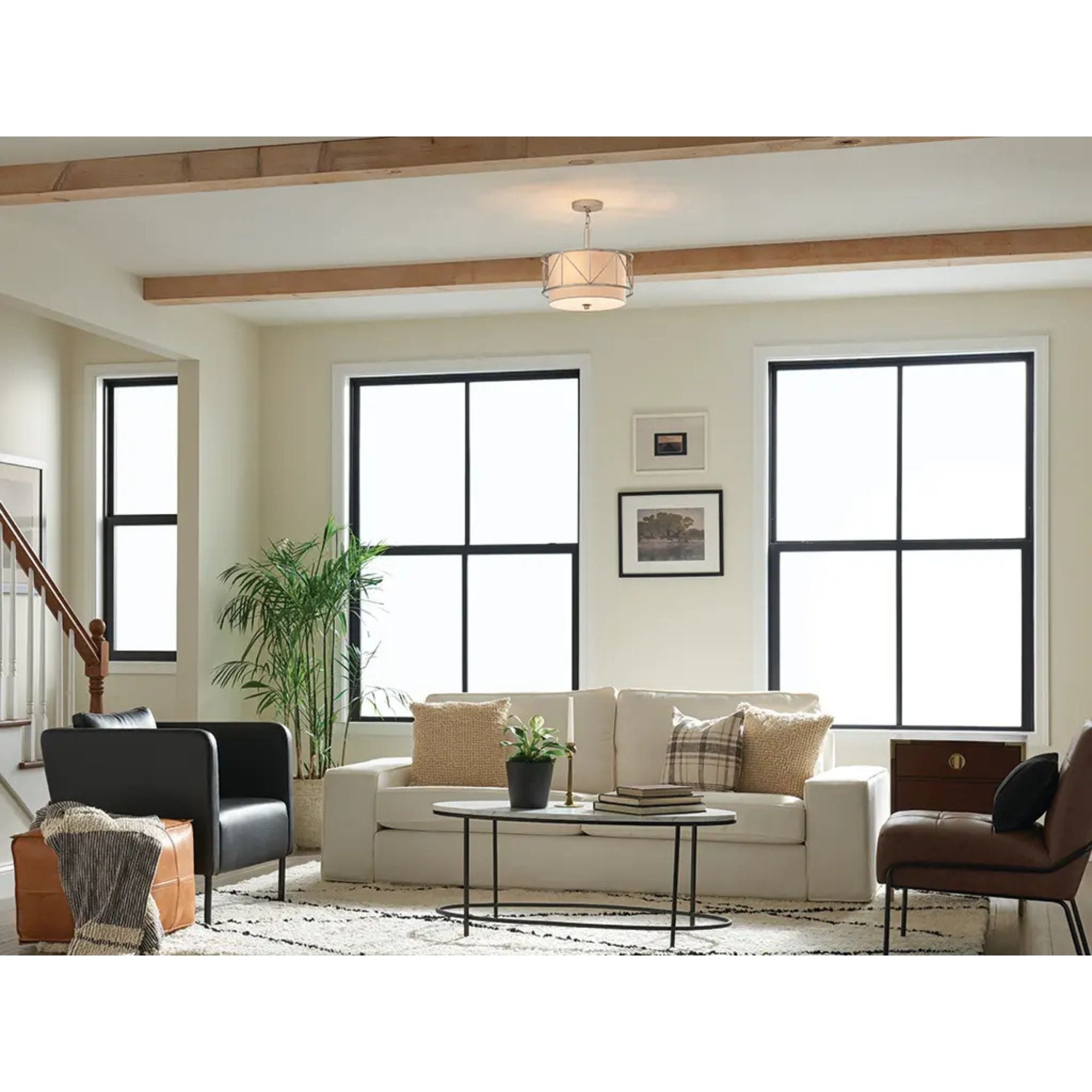 Birkleigh 14" 3-Light Pendant, Satin Nickel Finish - Bees Lighting