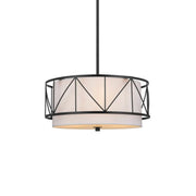 Birkleigh 18" 3-Light Pendant, Black Finish
