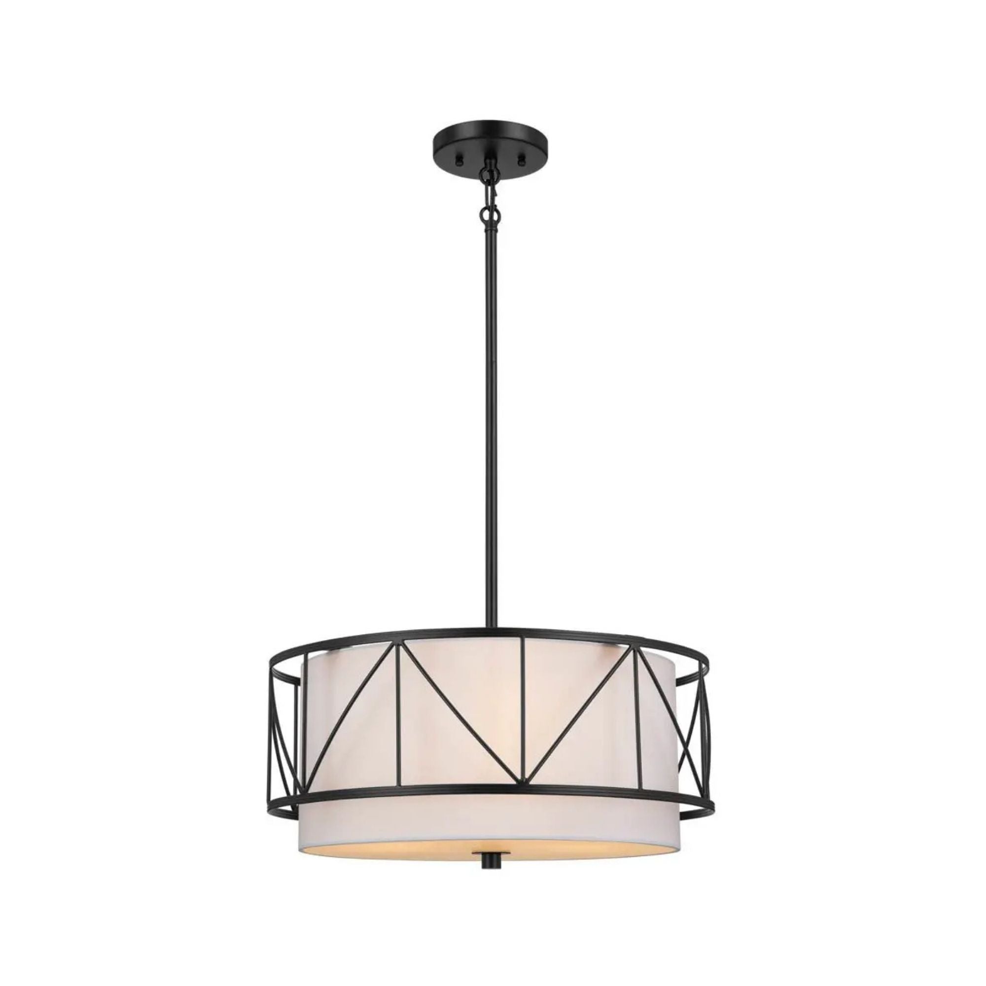 Birkleigh 18" 3-Light Pendant, Black Finish