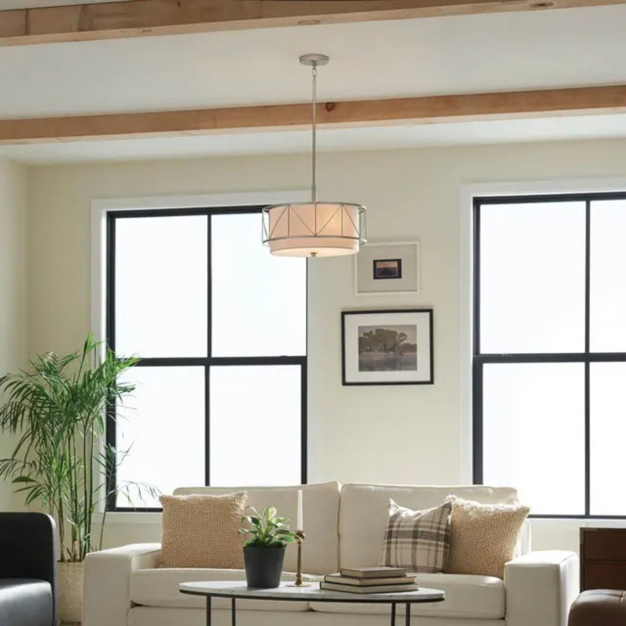 Birkleigh 18" 3-Light Pendant, Satin Nickel Finish