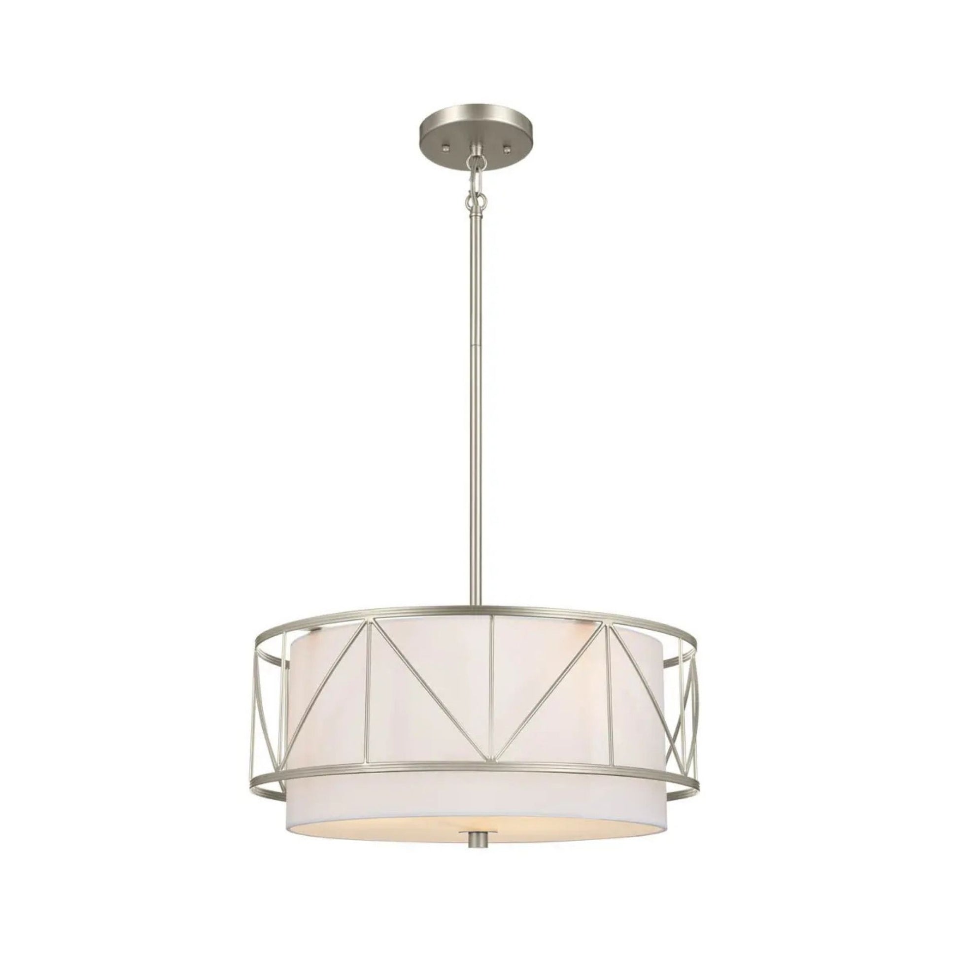 Birkleigh 18" 3-Light Pendant, Satin Nickel Finish - Bees Lighting