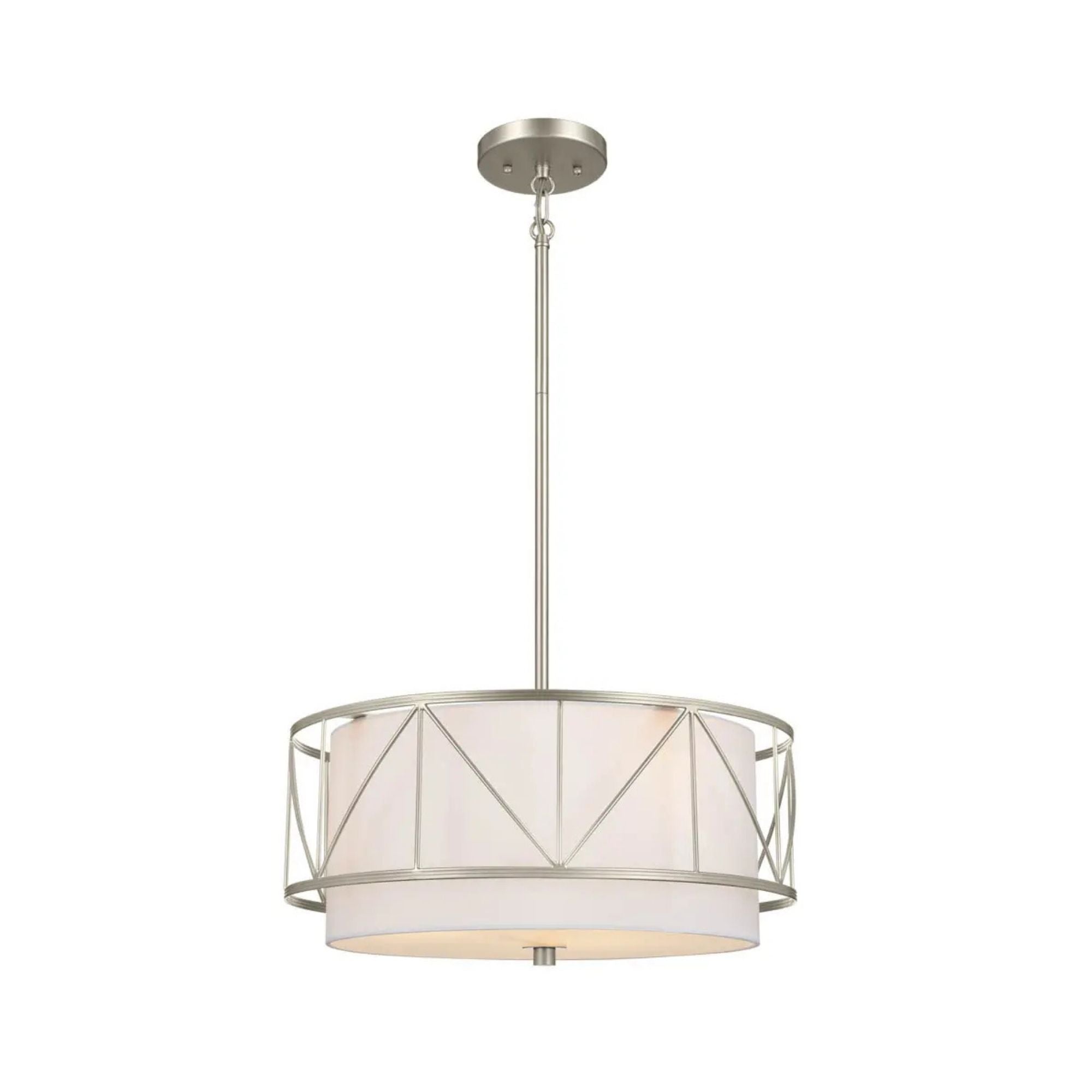 Birkleigh 18" 3-Light Pendant, Satin Nickel Finish - Bees Lighting