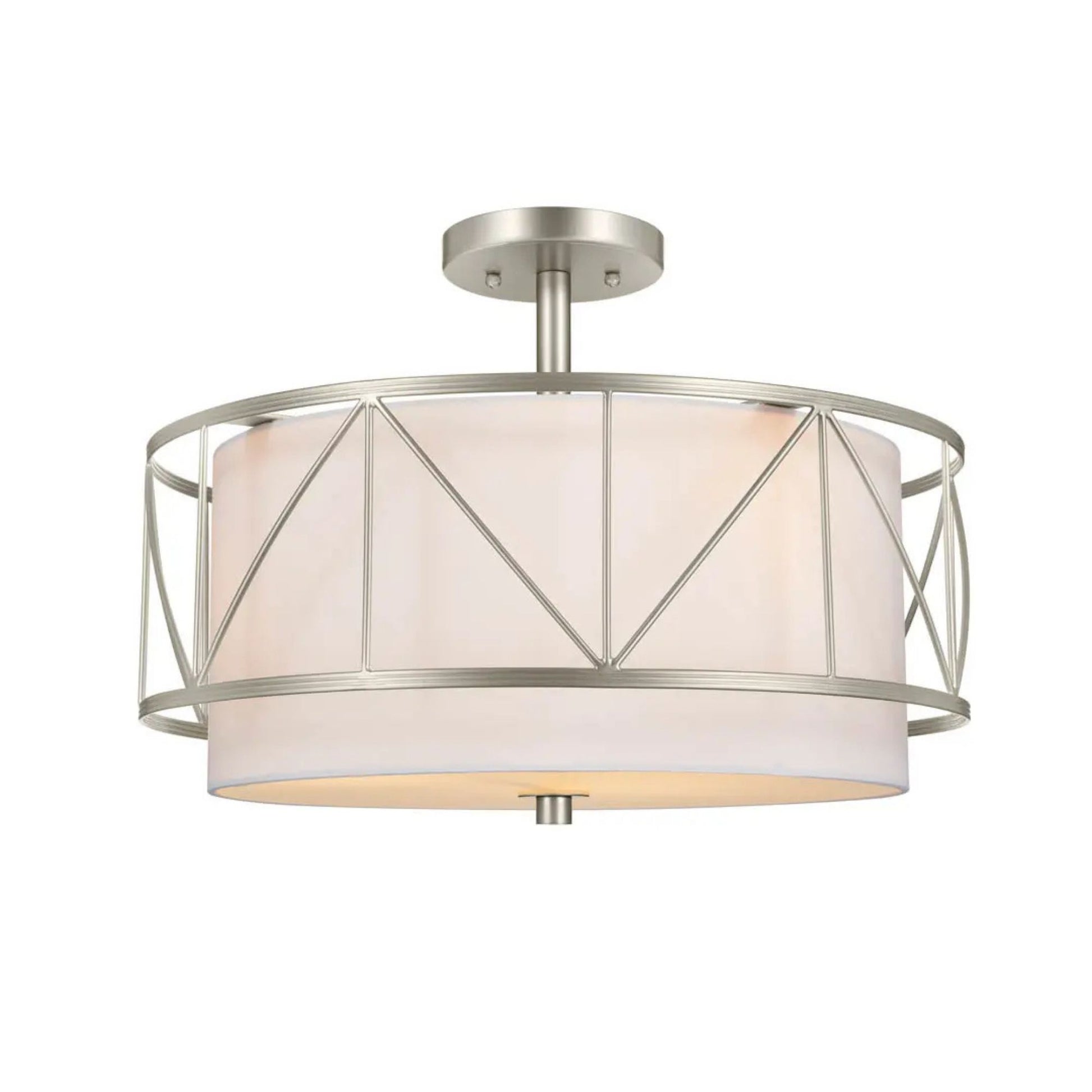 Birkleigh 18" 3-Light Pendant, Satin Nickel Finish - Bees Lighting