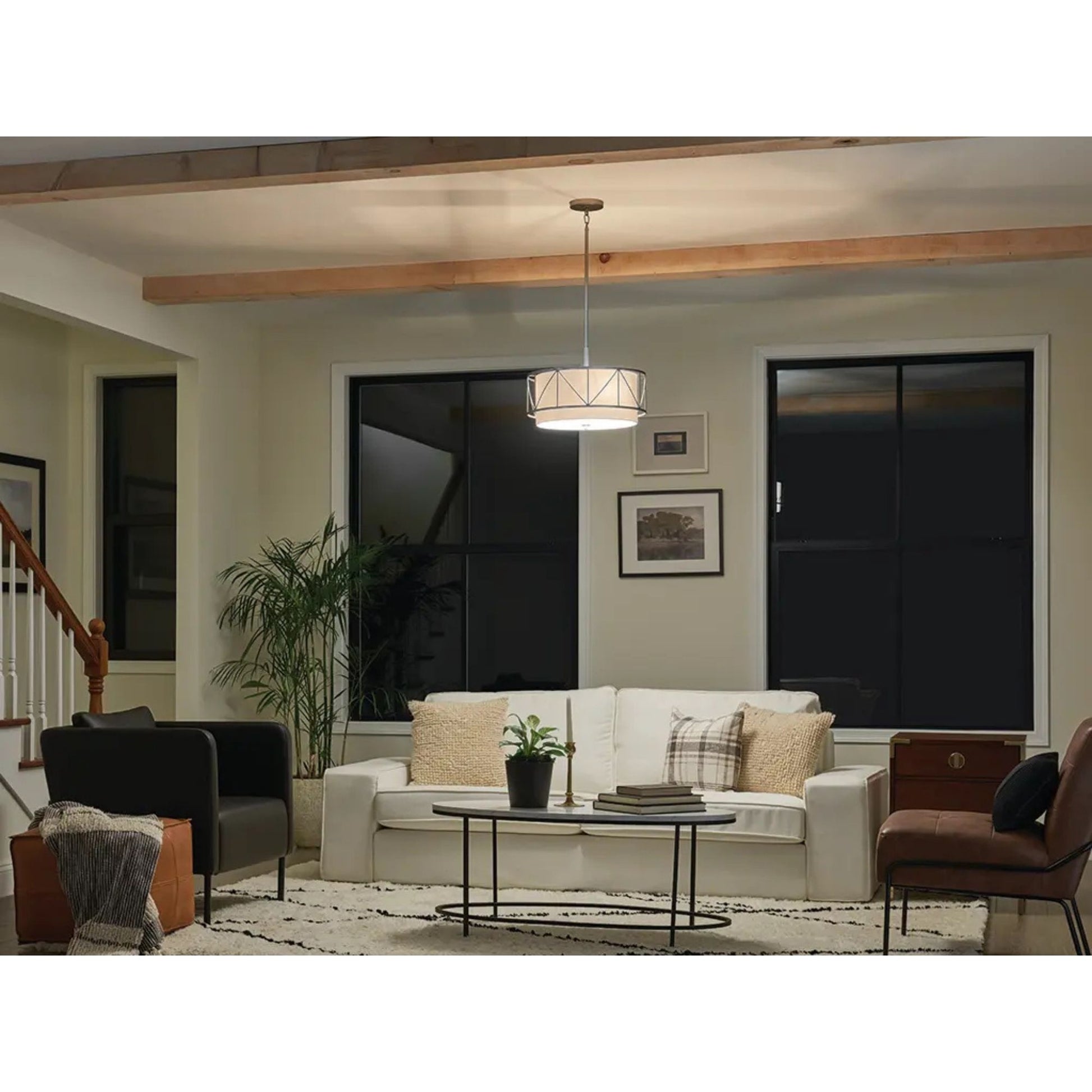 Birkleigh 18" 3-Light Pendant, Satin Nickel Finish - Bees Lighting