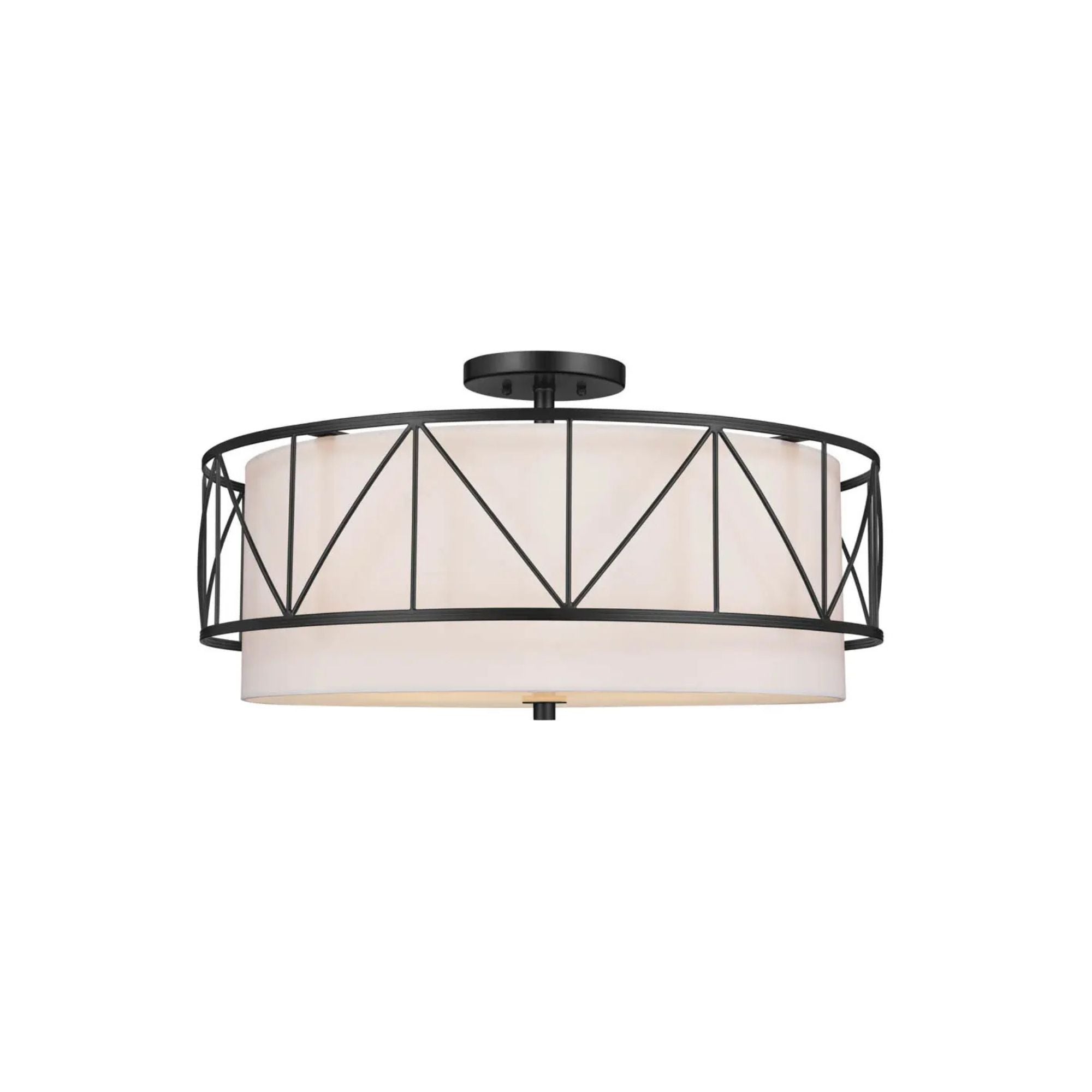 Birkleigh 24" 4-Light Semi-Flush Mount, Black Finish