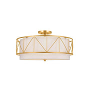 Birkleigh 24" 4-Light Semi-Flush Mount, Classic Gold Finish