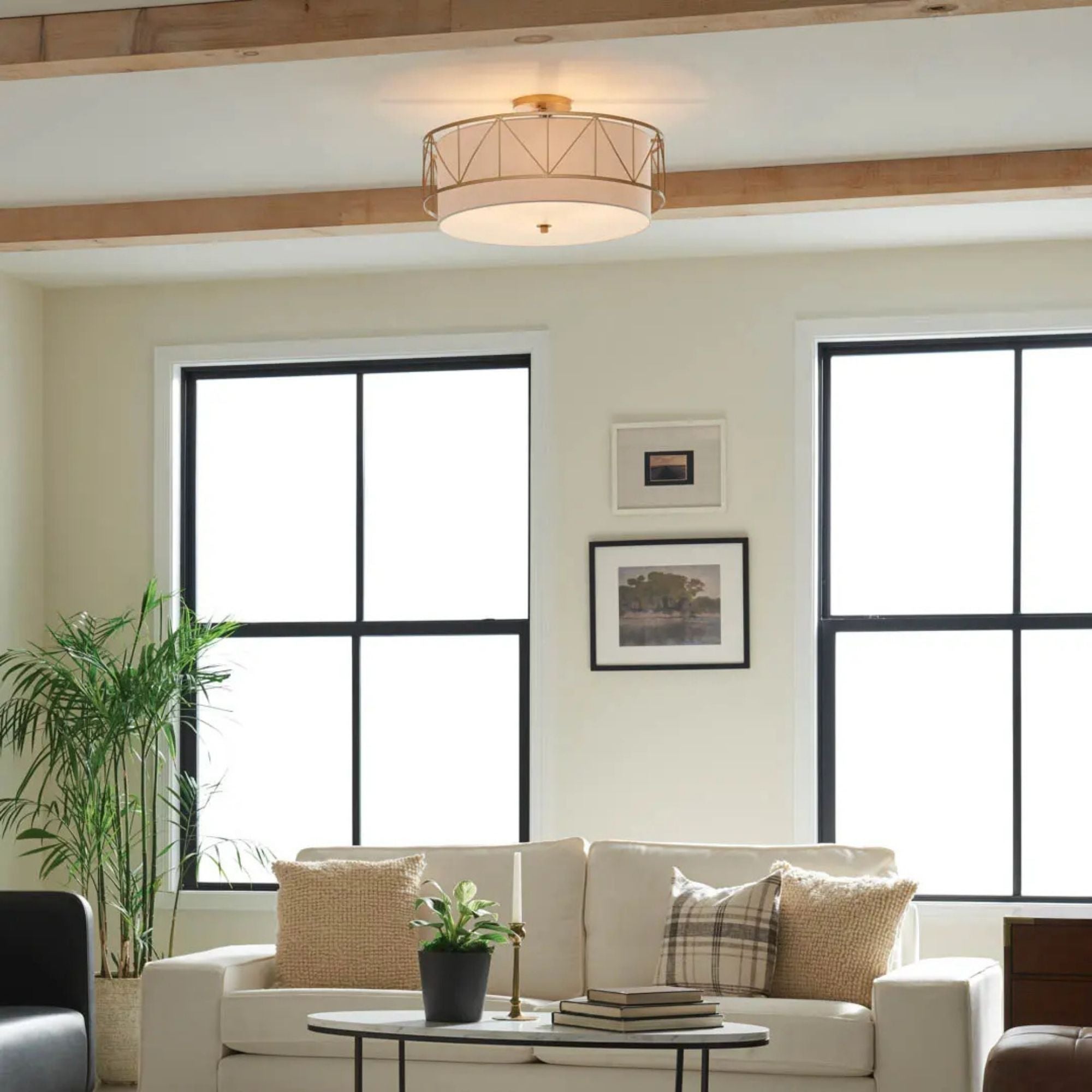 Birkleigh 24" 4-Light Semi-Flush Mount, Classic Gold Finish