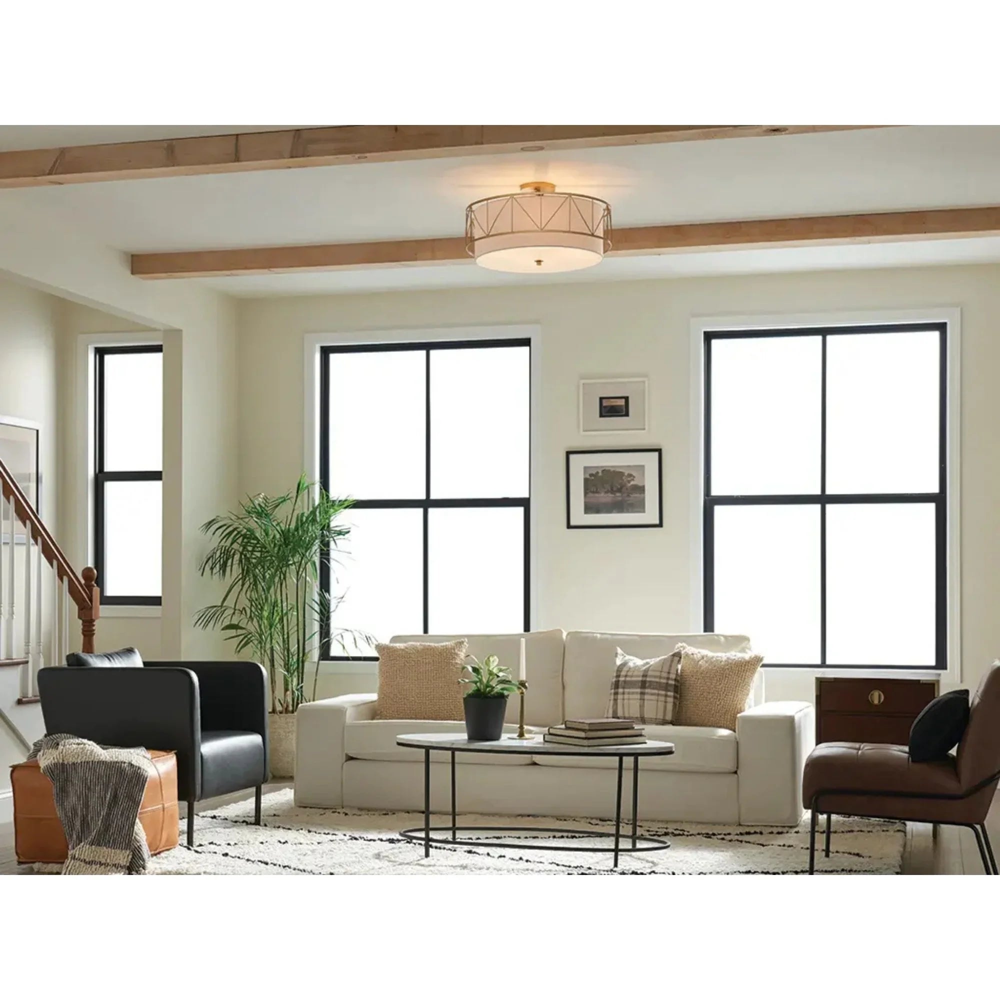 Birkleigh 24" 4-Light Semi-Flush Mount, Classic Gold Finish