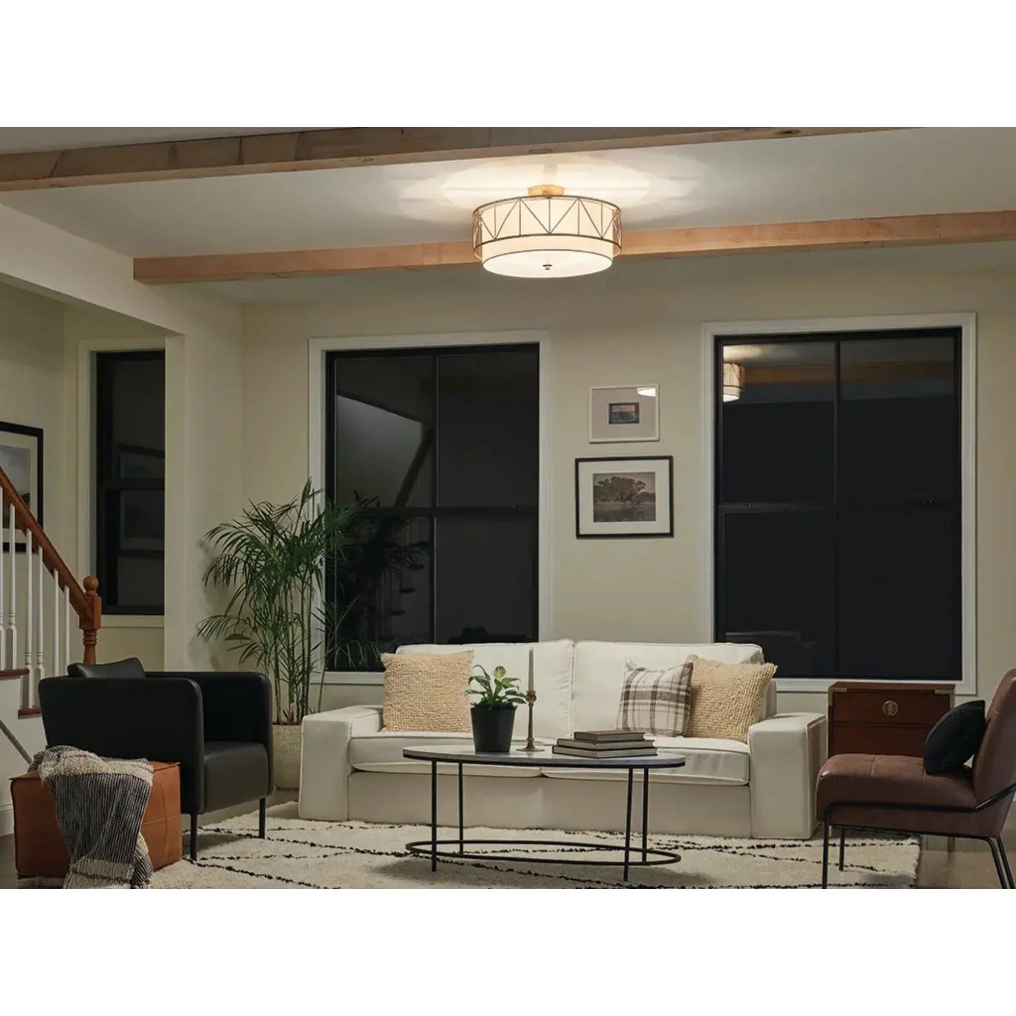 Birkleigh 24" 4-Light Semi-Flush Mount, Classic Gold Finish