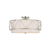 Birkleigh 24" 4-Light Semi-Flush Mount, Satin Nickel Finish