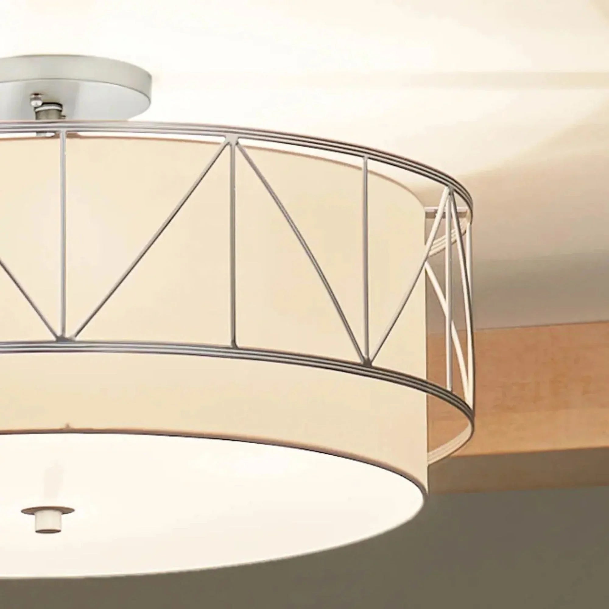 Birkleigh 24" 4-Light Semi-Flush Mount, Satin Nickel Finish