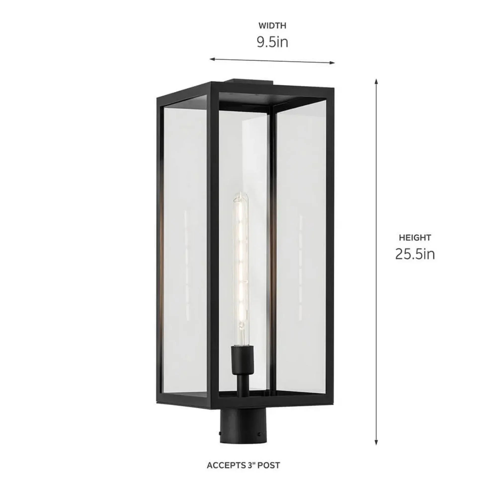 Kichler Branner 25.5 in. Outdoor Post Light Textured Black