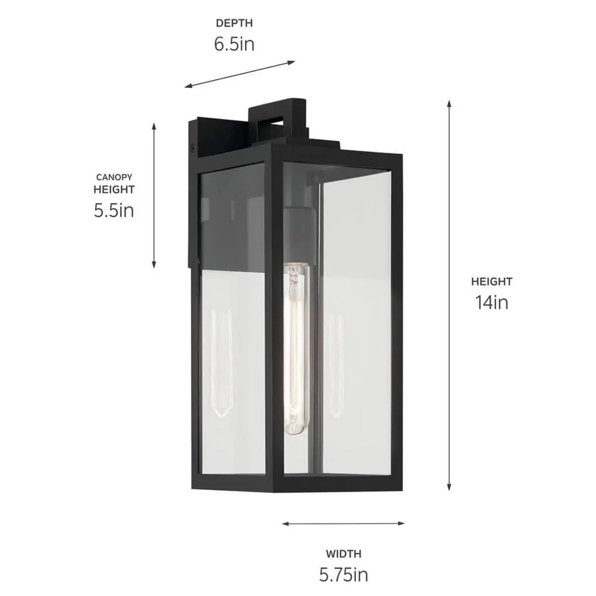 Kichler Branner 14 in. Outdoor Wall Lantern Textured Black