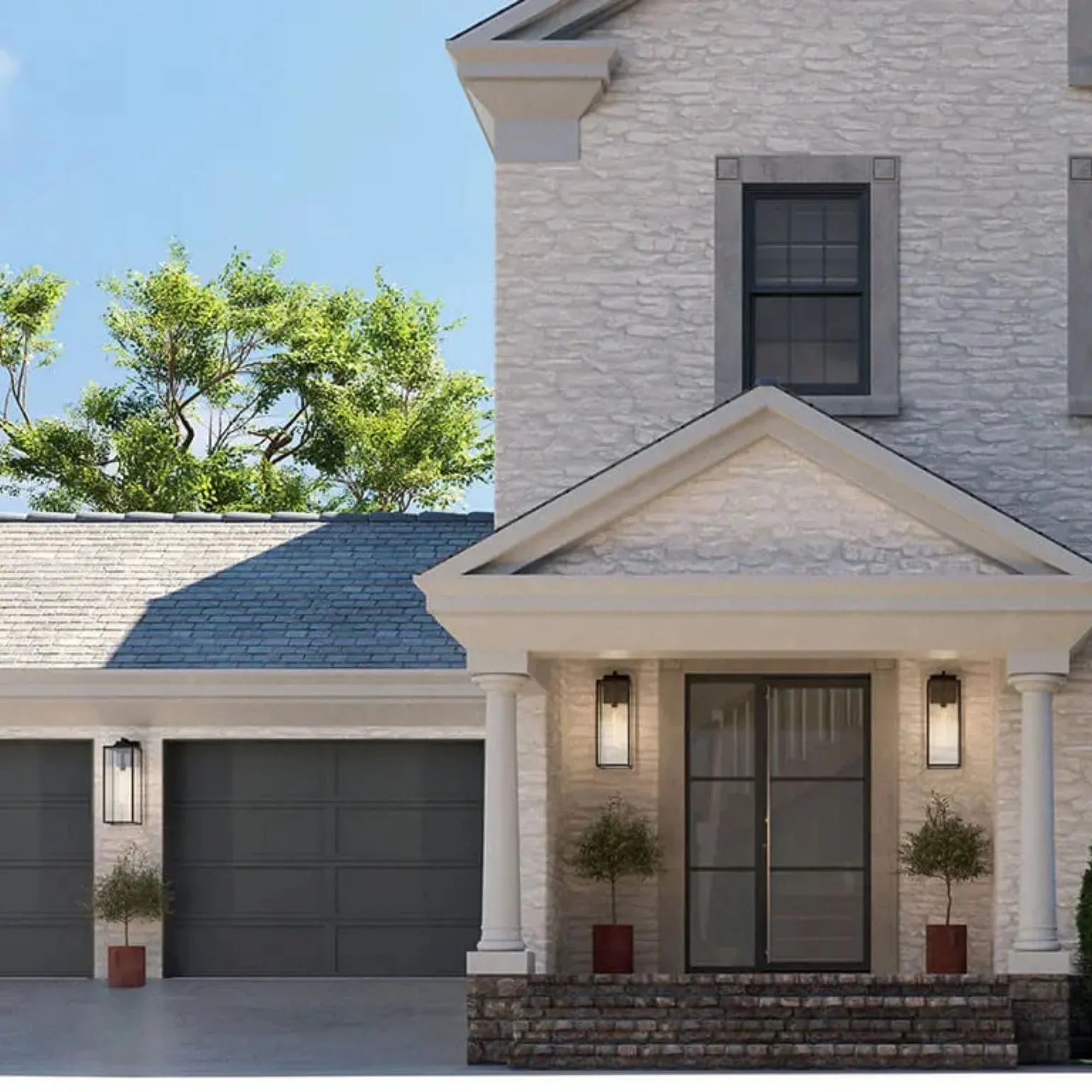 Branner 24" Outdoor Wall Light, Textured Black Finish