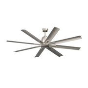 Breda 65" Brushed Nickel Windmill Ceiling Fan