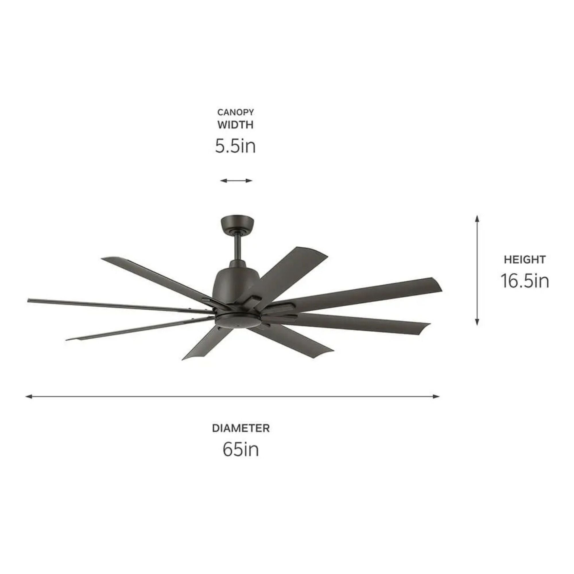 Breda 65" Satin Natural Bronze Windmill Ceiling Fan