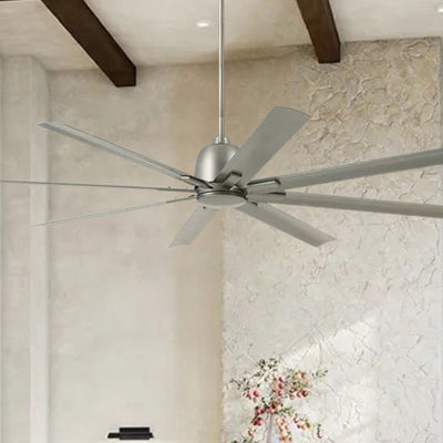 Breda 75" Brushed Nickel Windmill Ceiling Fan