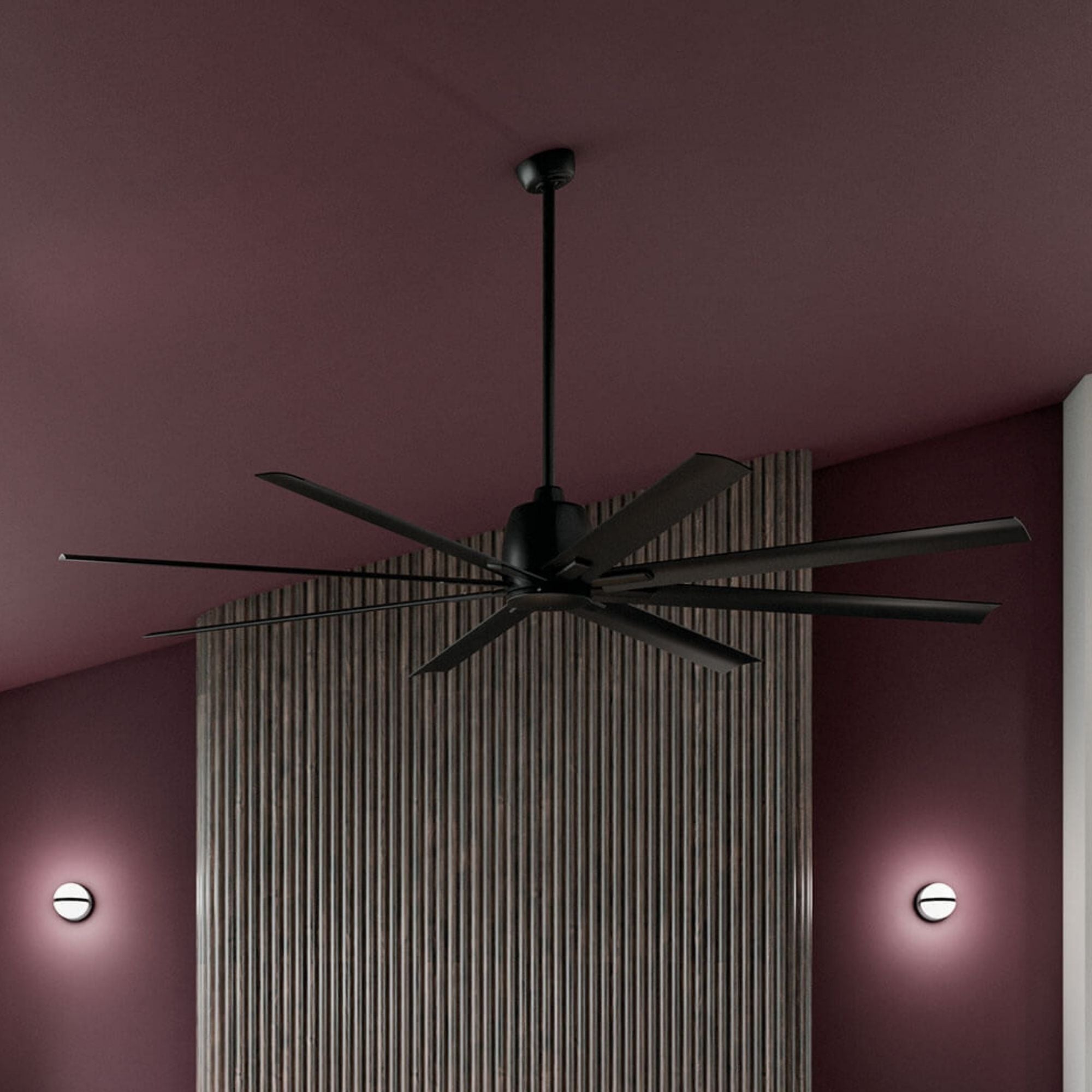 Breda 75" Satin Black Windmill Ceiling Fan