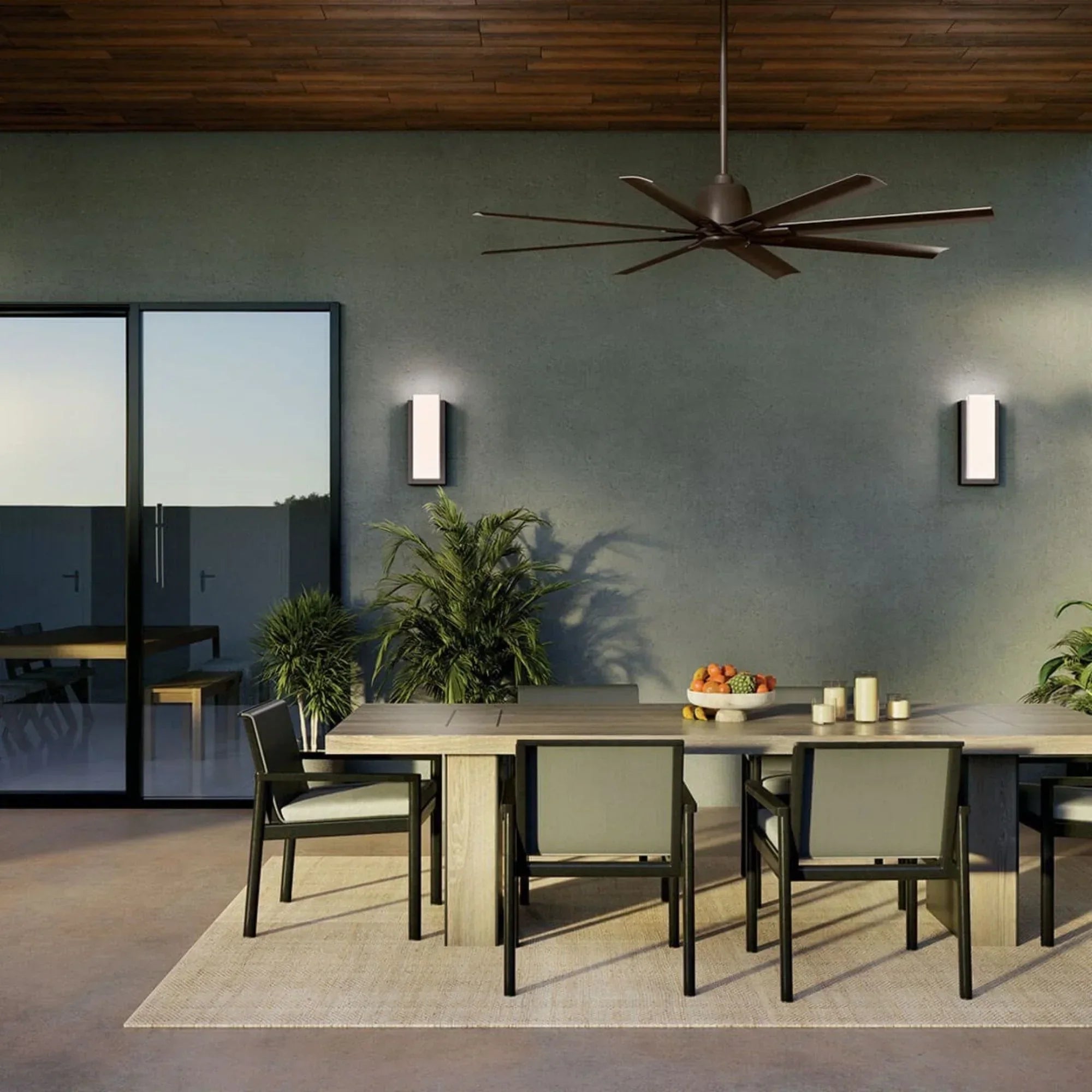 Breda 75" Satin Natural Bronze Windmill Ceiling Fan