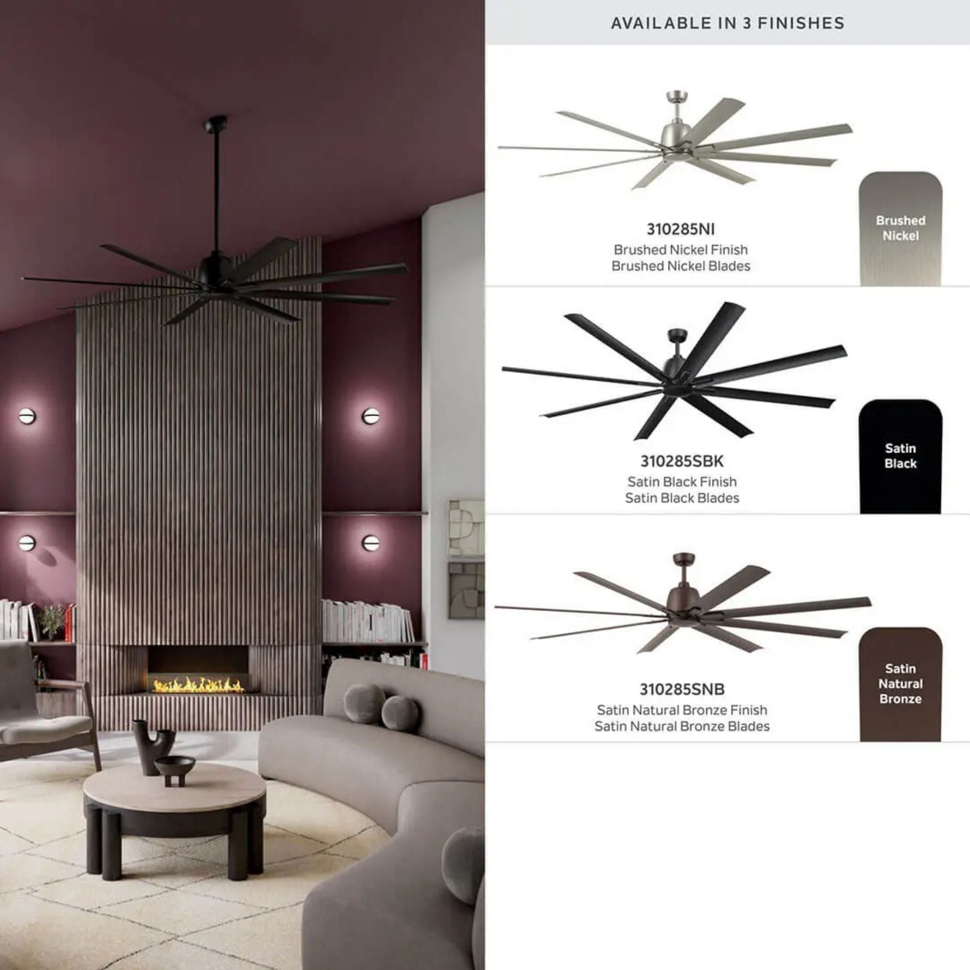 Breda 84" Satin Black Windmill Ceiling Fan
