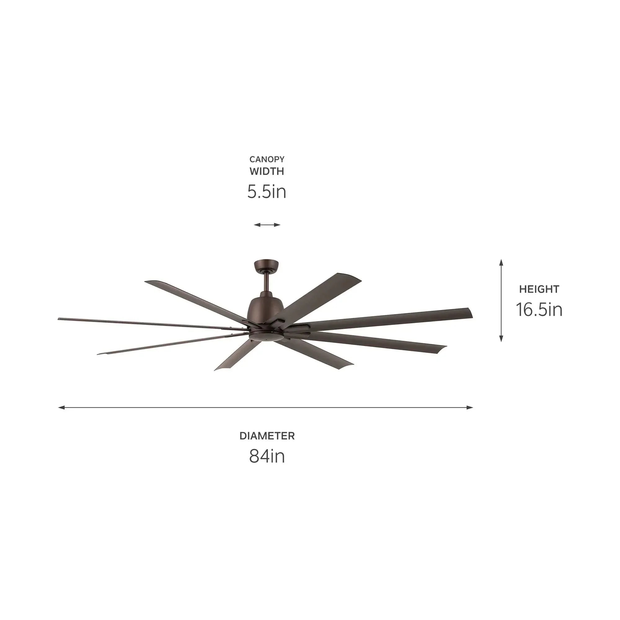 Breda 84" Satin Natural Bronze Windmill Ceiling Fan