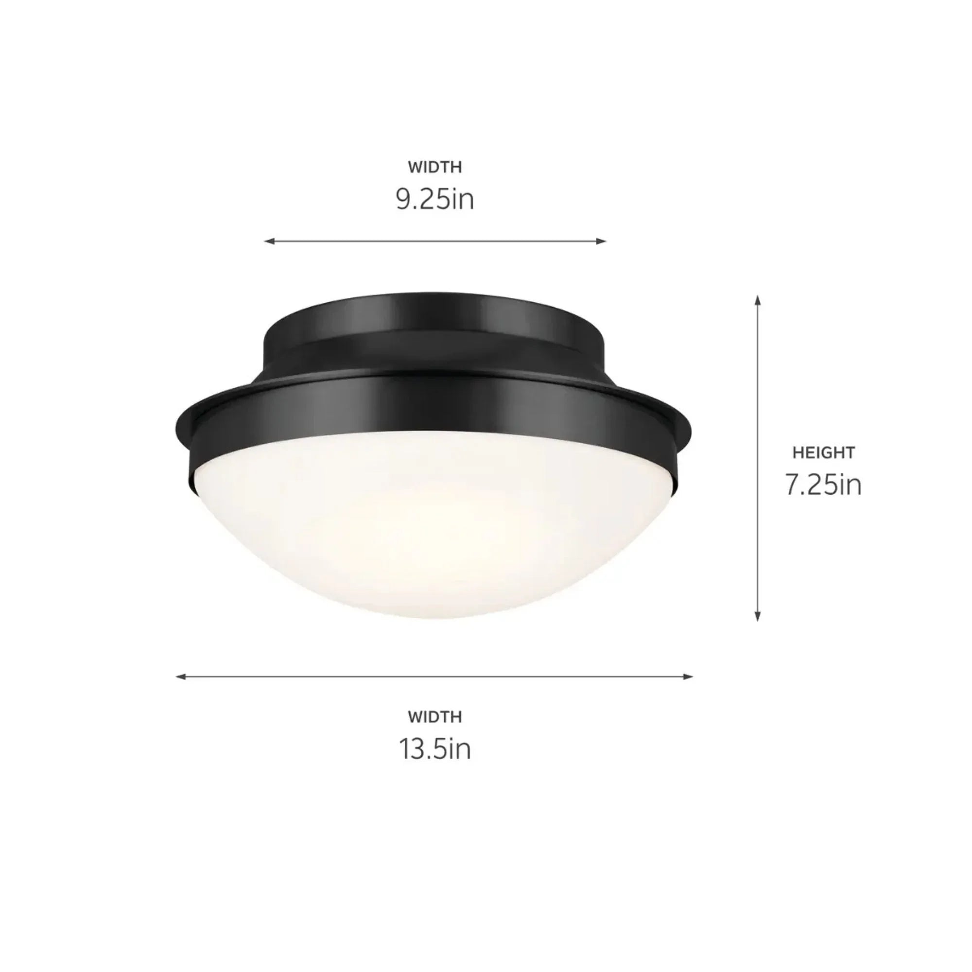 Bretta 14" 2-Light Flush Mount, Black Finish