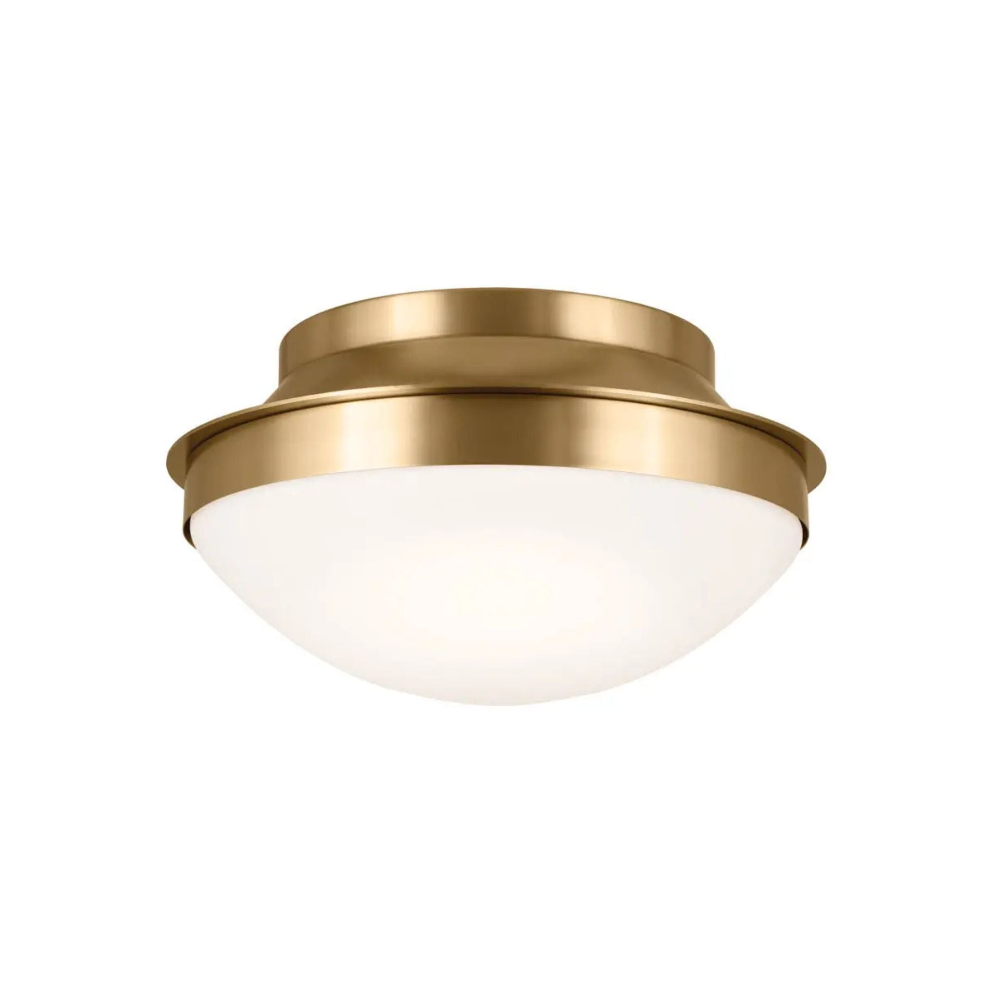 Bretta 14" 2-Light Flush Mount, Brushed Natural Brass Finish