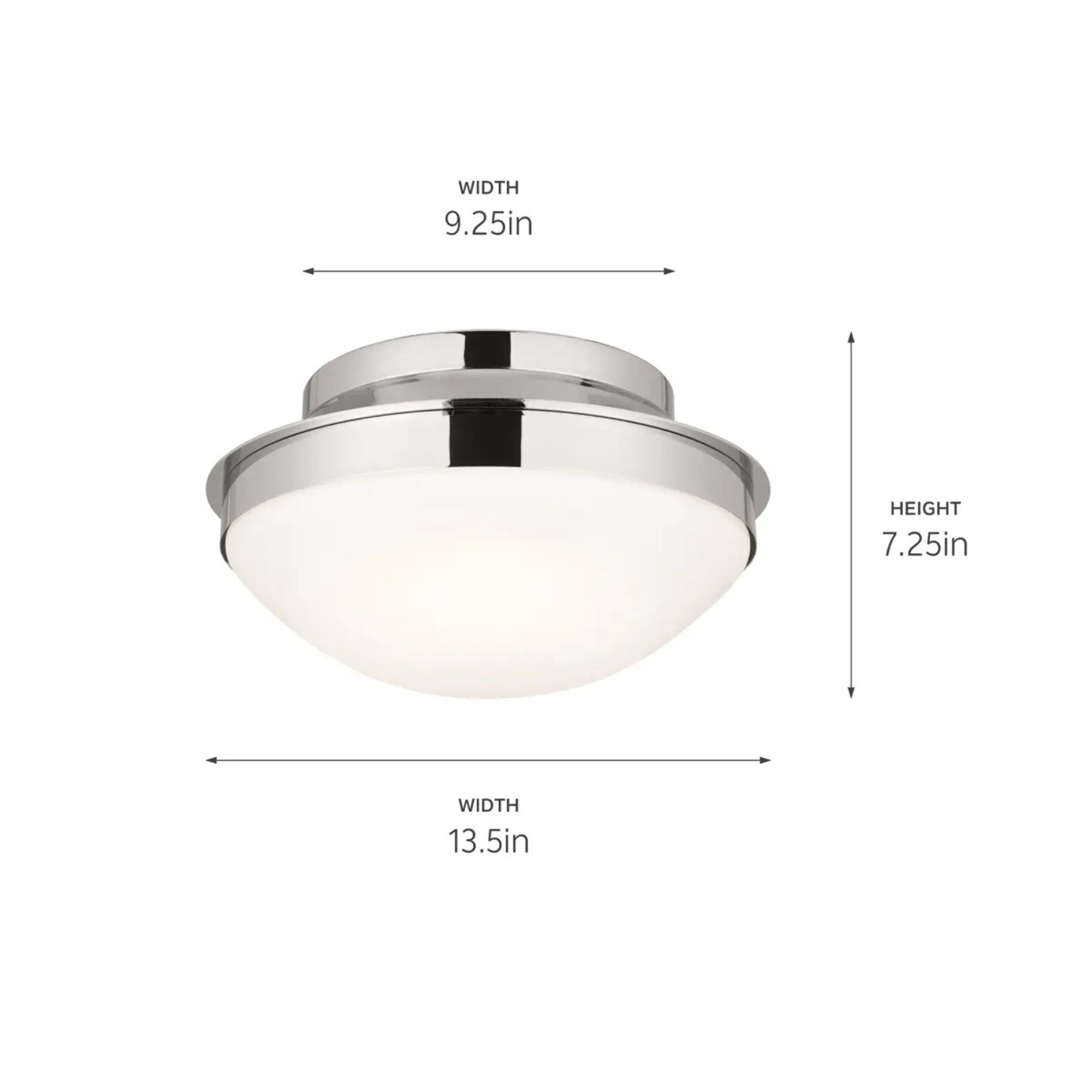 Bretta 14" 2-Light Flush Mount, Polished Nickel Finish