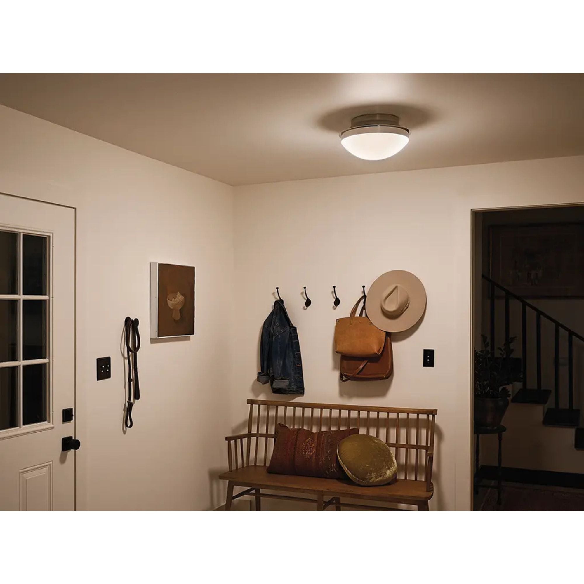 Bretta 14" 2-Light Flush Mount, Polished Nickel Finish