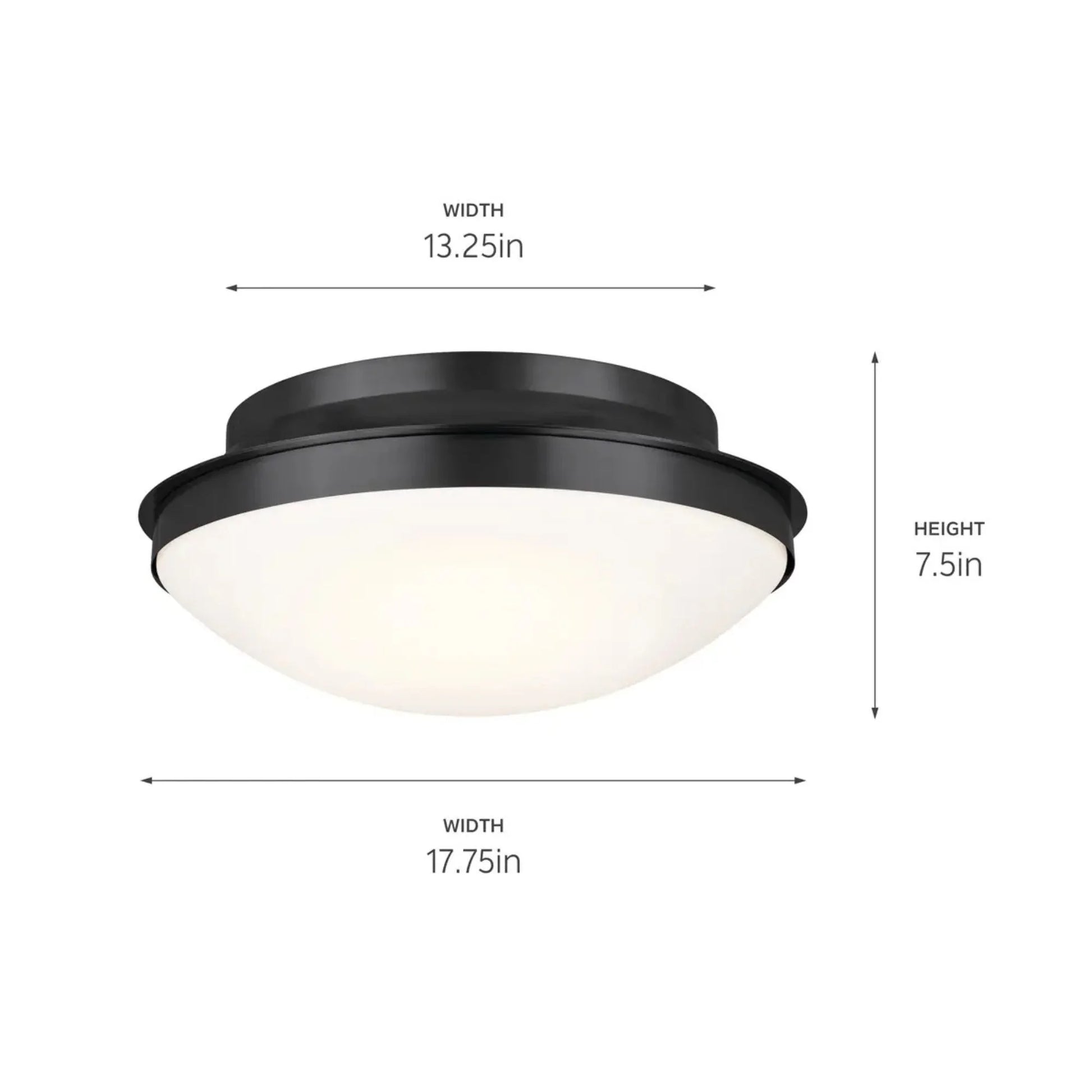Kichler Lighting - Bretta 18" 3-Light Flush Mount, Black Finish | Bees Lighting