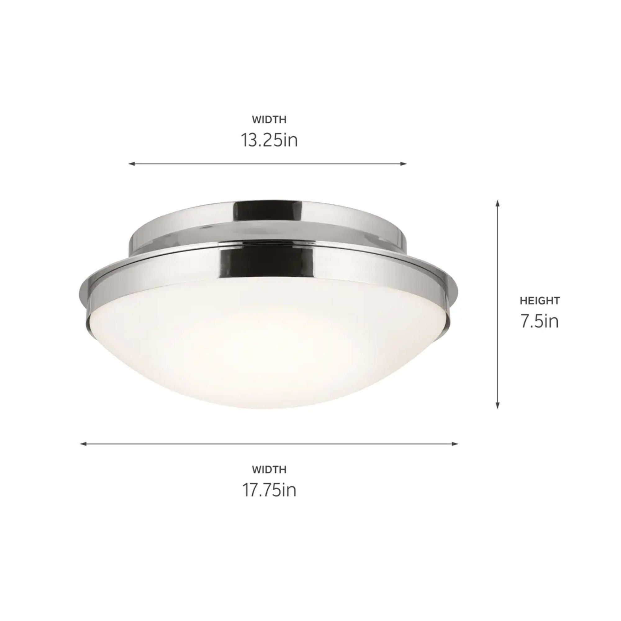Bretta 18" 3-Light Flush Mount, Polished Nickel Finish