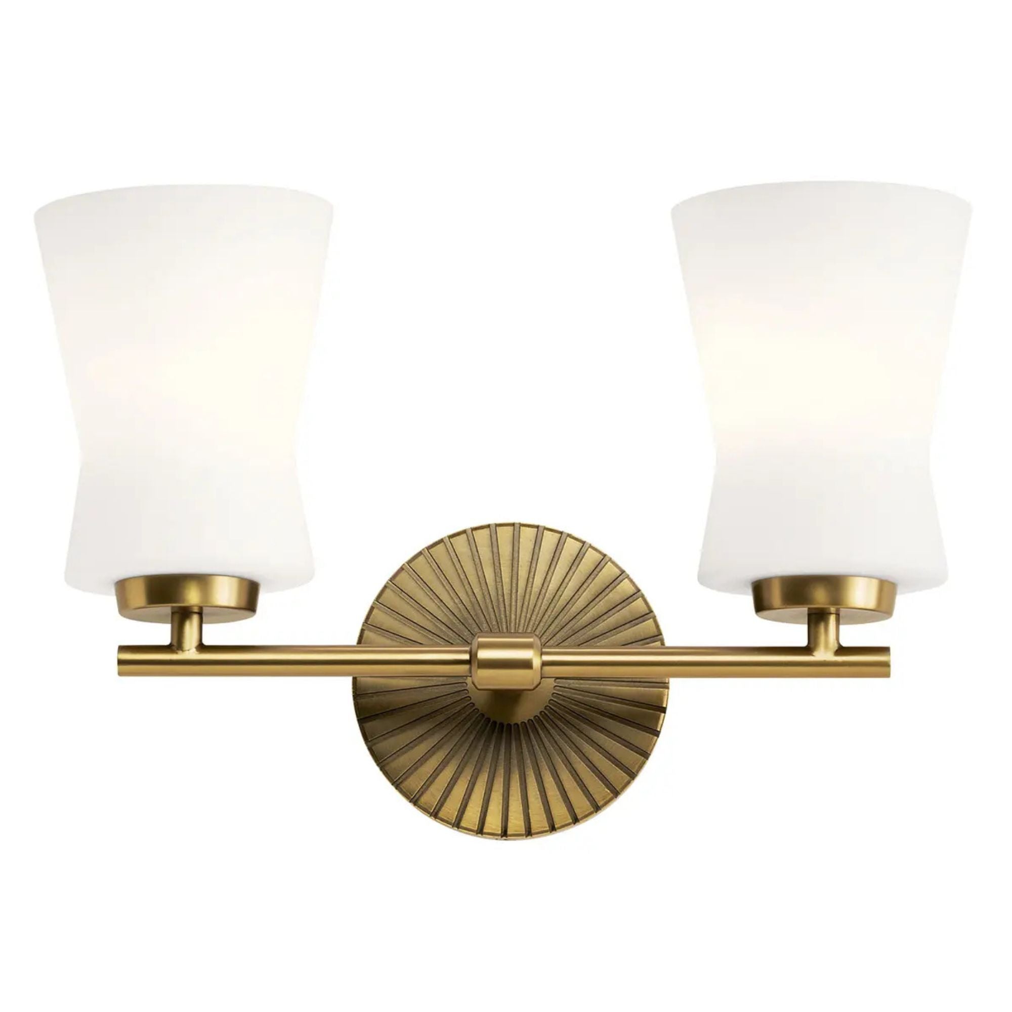 Brianne 15" 2-Light Bath Vanity Light, Brushed Natural Brass Finish