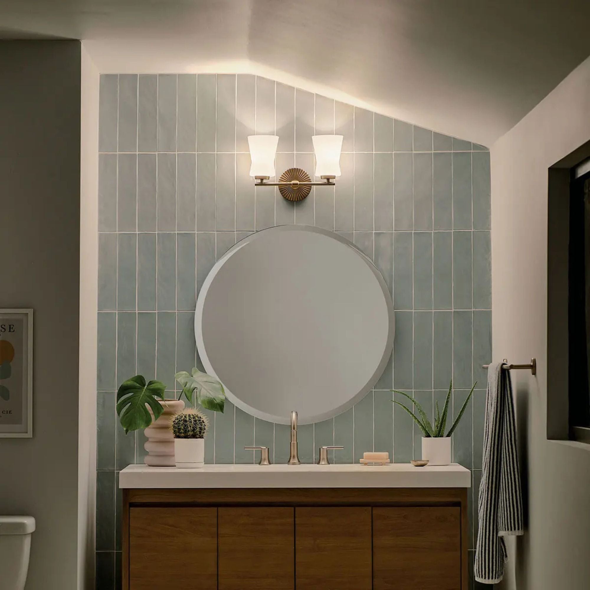 Brianne 15" 2-Light Bath Vanity Light, Classic Pewter Finish - Bees Lighting
