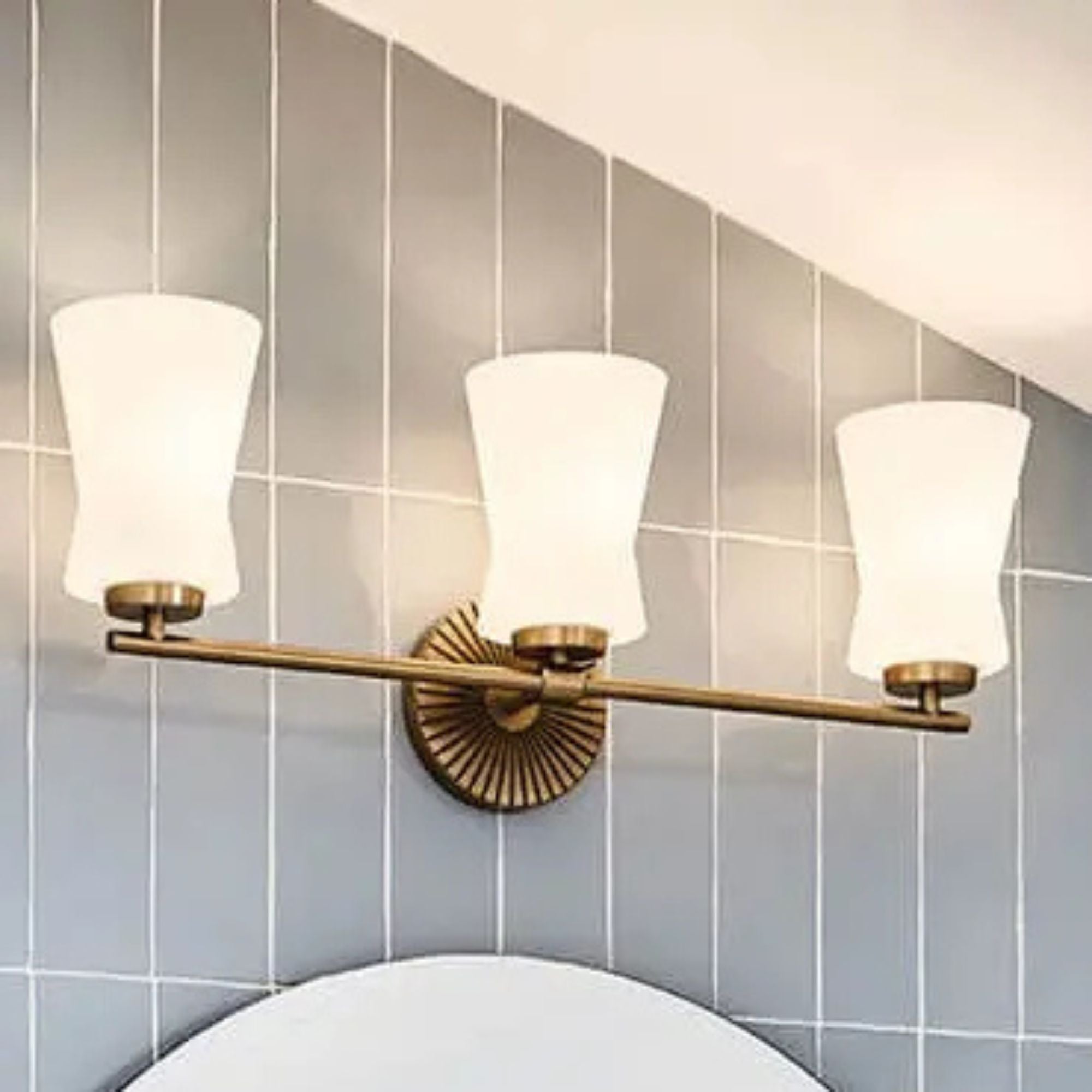 Brianne 25" 3-Light Bath Vanity Light, Brushed Natural Brass Finish