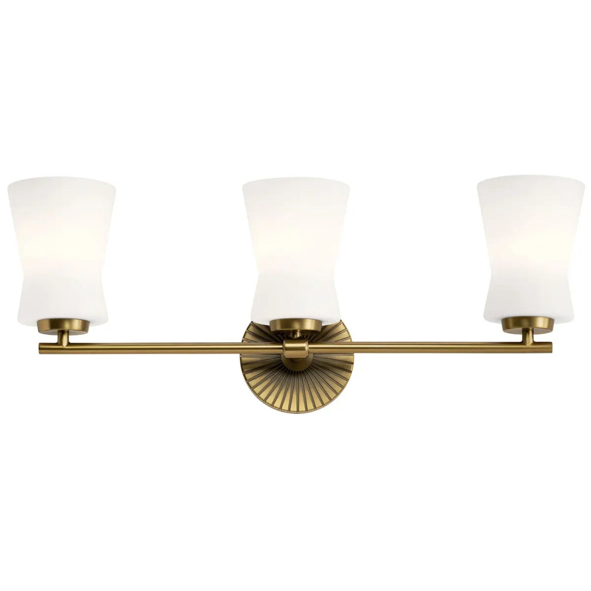 Brianne 25" 3-Light Bath Vanity Light, Brushed Natural Brass Finish