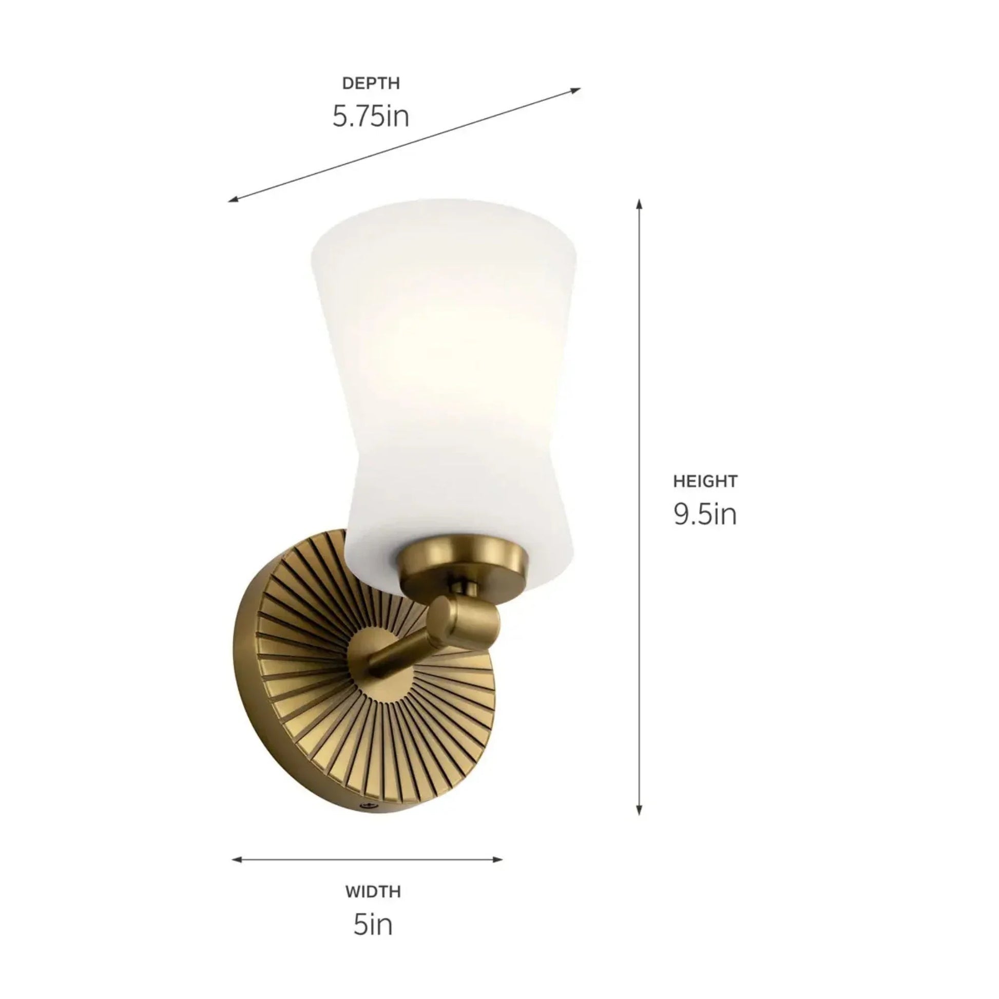 Kichler Lighting - Brianne 10" Wall Sconce, Brushed Natural Brass Finish | Bees Lighting