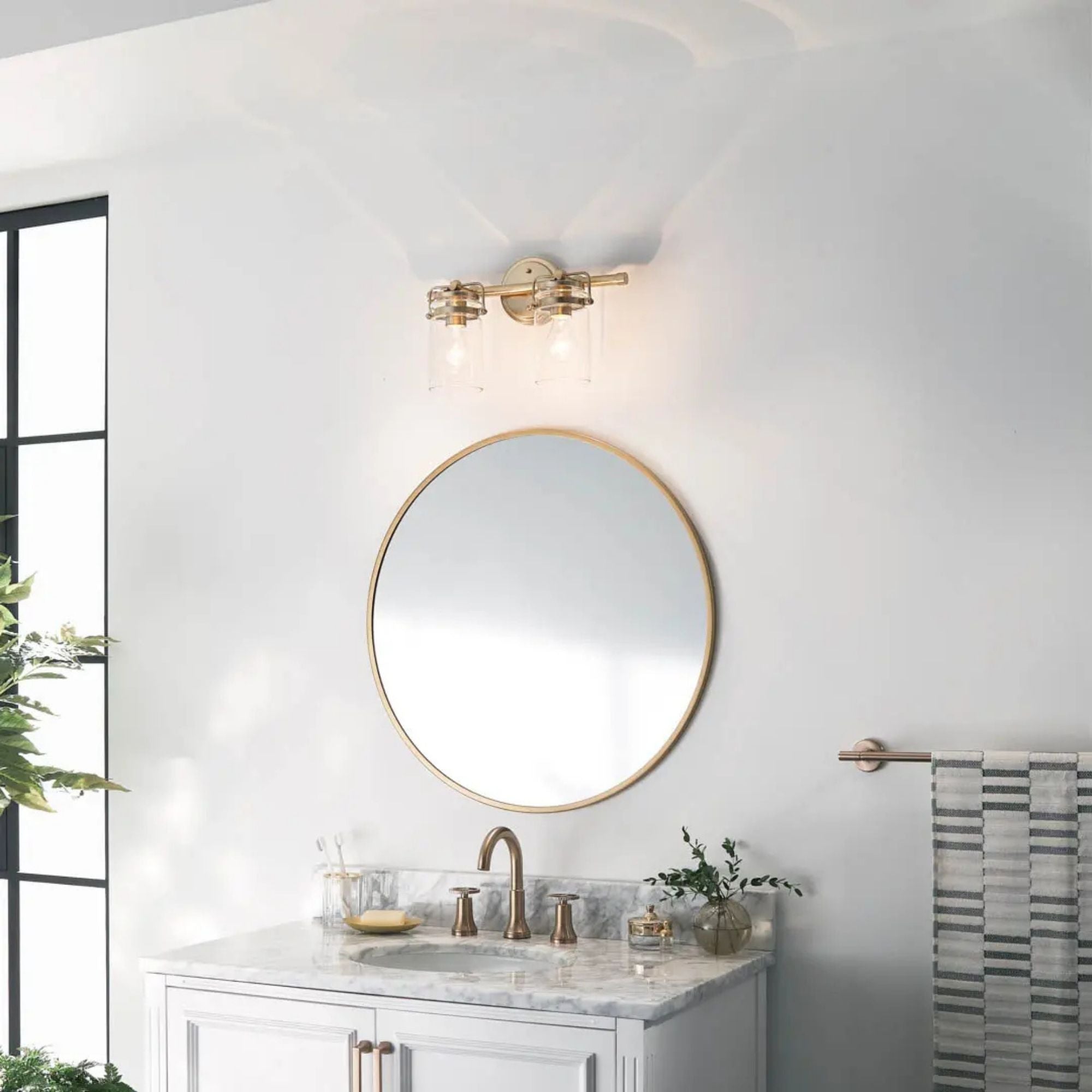 Brinley 16" 2-Light Bath Vanity Light, Champagne Bronze Finish