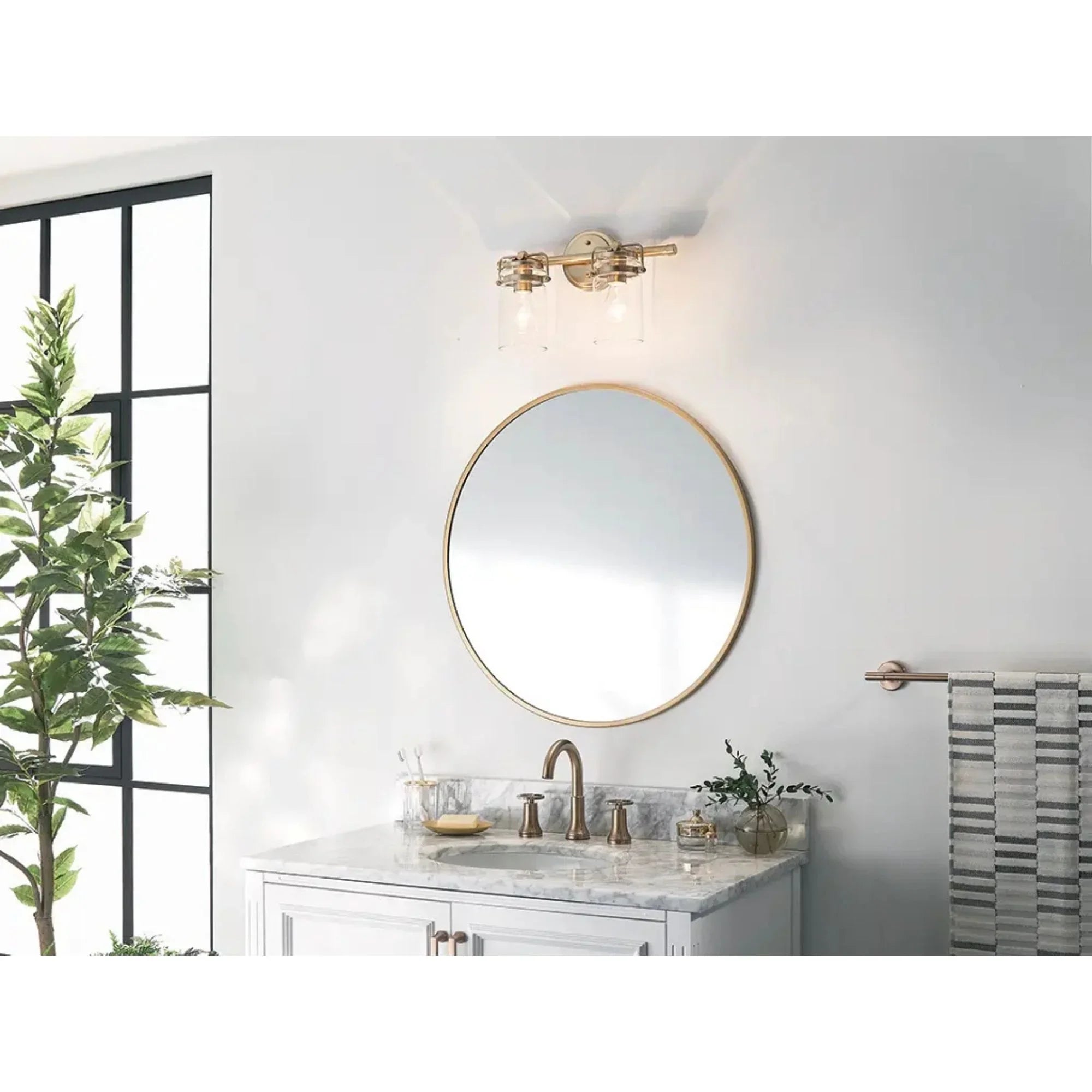 Brinley 16" 2-Light Bath Vanity Light, Champagne Bronze Finish