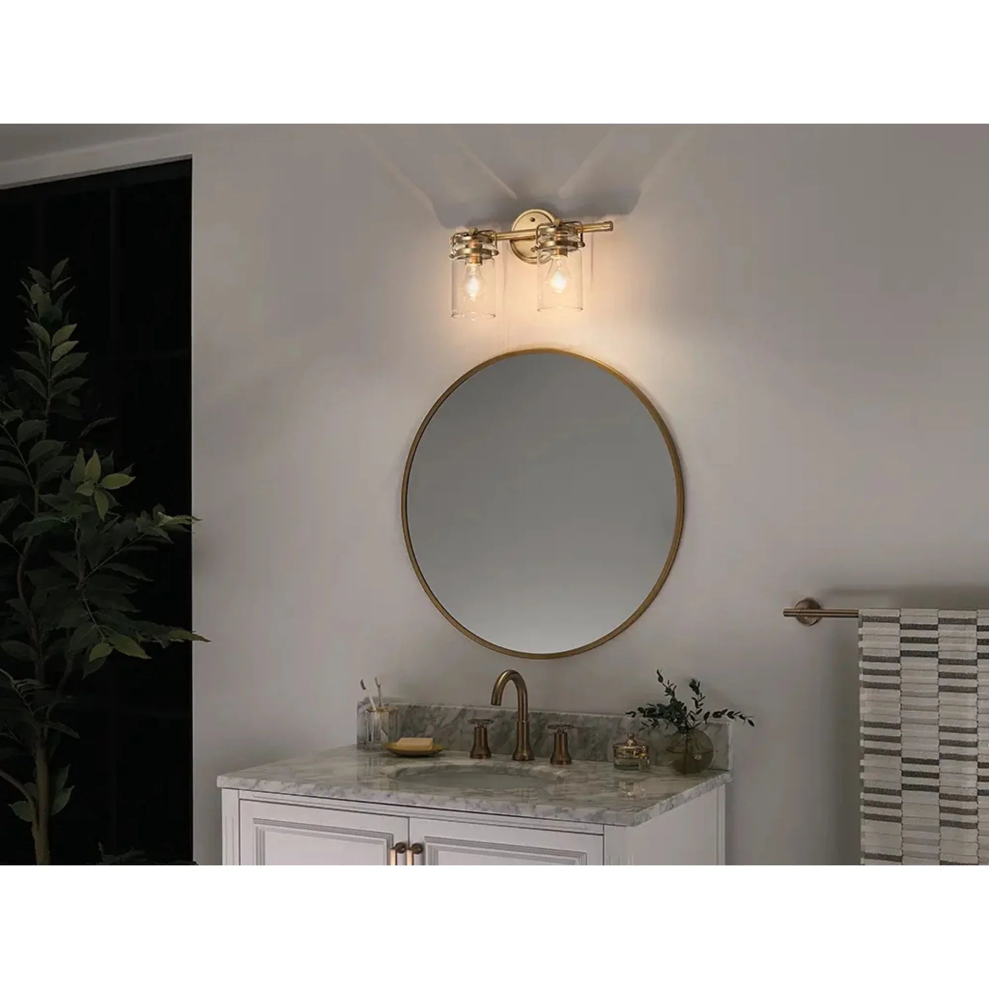 Brinley 16" 2-Light Bath Vanity Light, Champagne Bronze Finish