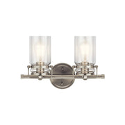 Brinley 16" 2-Light Bath Vanity Light, Brushed Nickel Finish