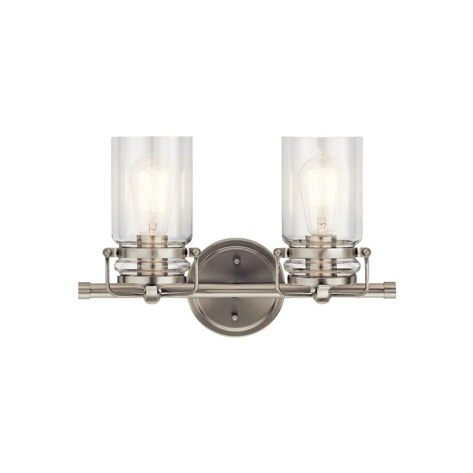 Brinley 16" 2-Light Bath Vanity Light, Brushed Nickel Finish