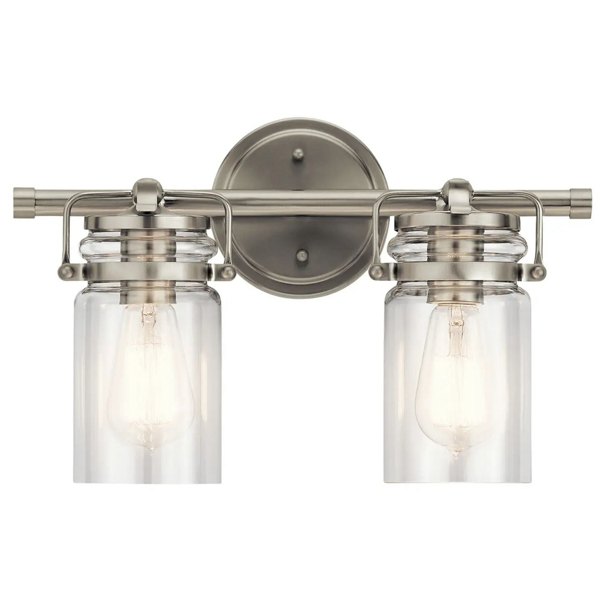 Brinley 16" 2-Light Bath Vanity Light, Brushed Nickel Finish
