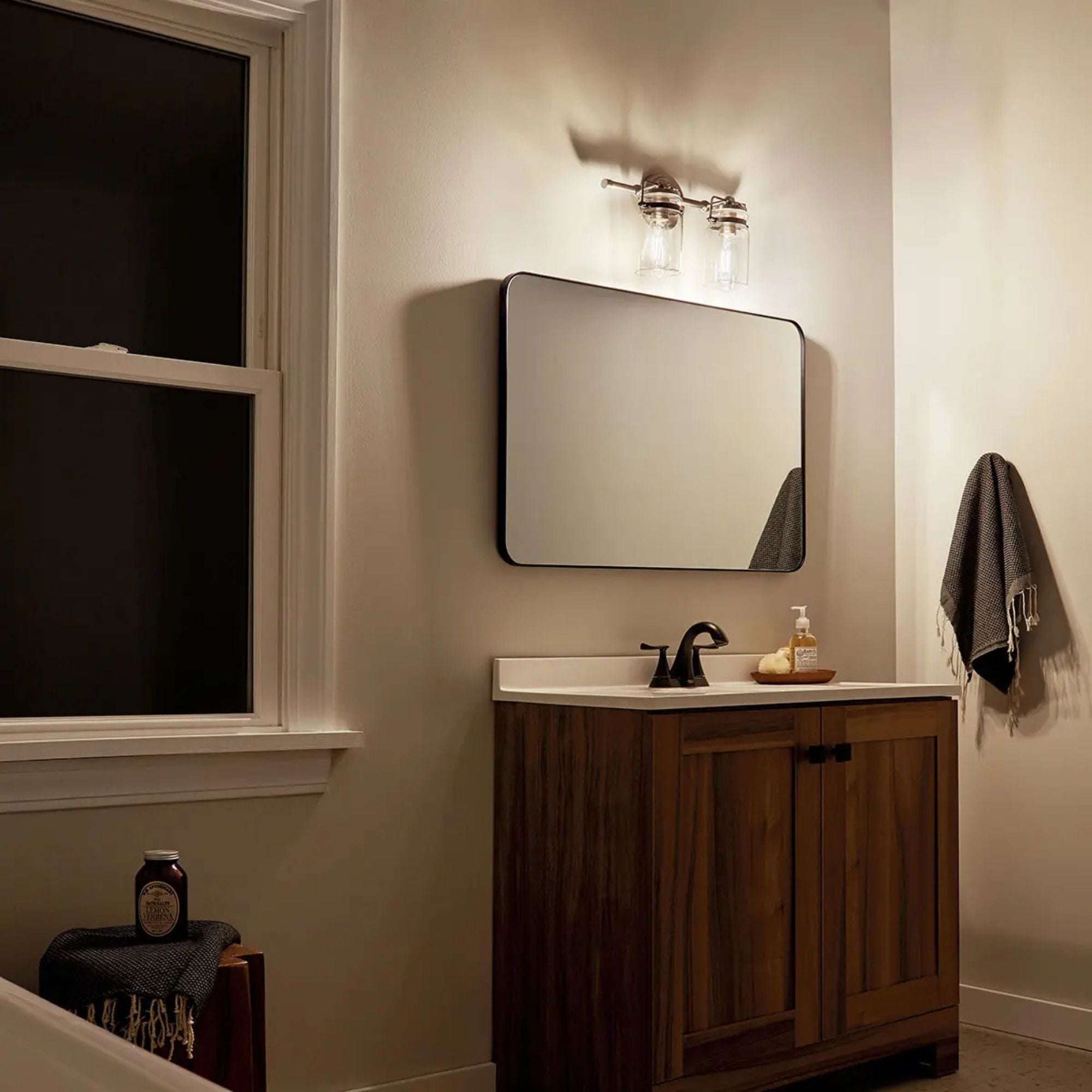 Brinley 16" 2-Light Bath Vanity Light, Olde Bronze Finish