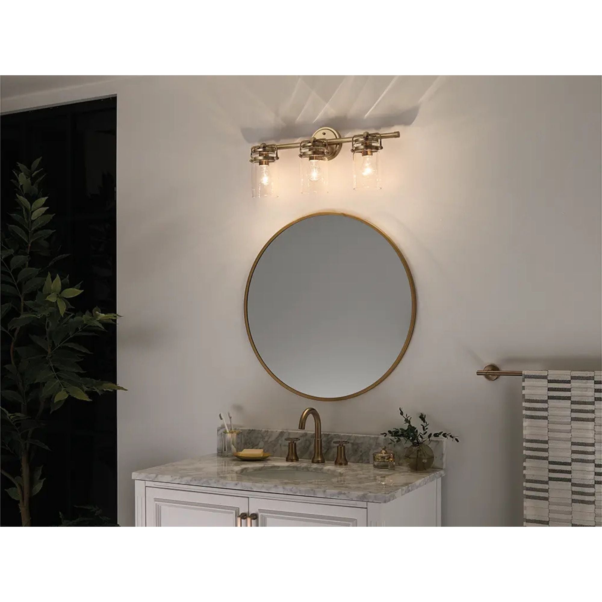 Brinley 24" 3-Light Bath Vanity Light, Champagne Bronze Finish