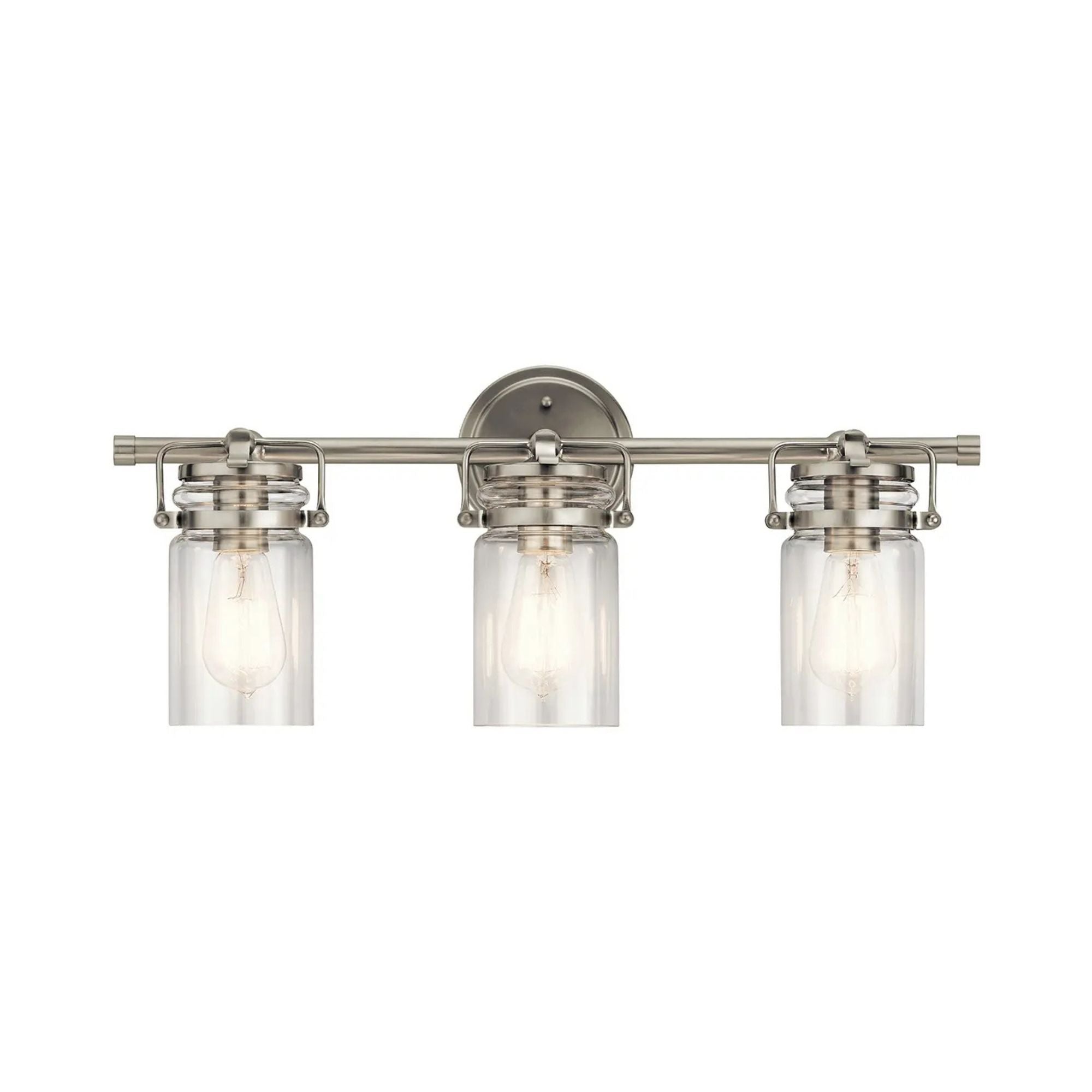 Brinley 24" 3-Light Bath Vanity Light, Brushed Nickel Finish