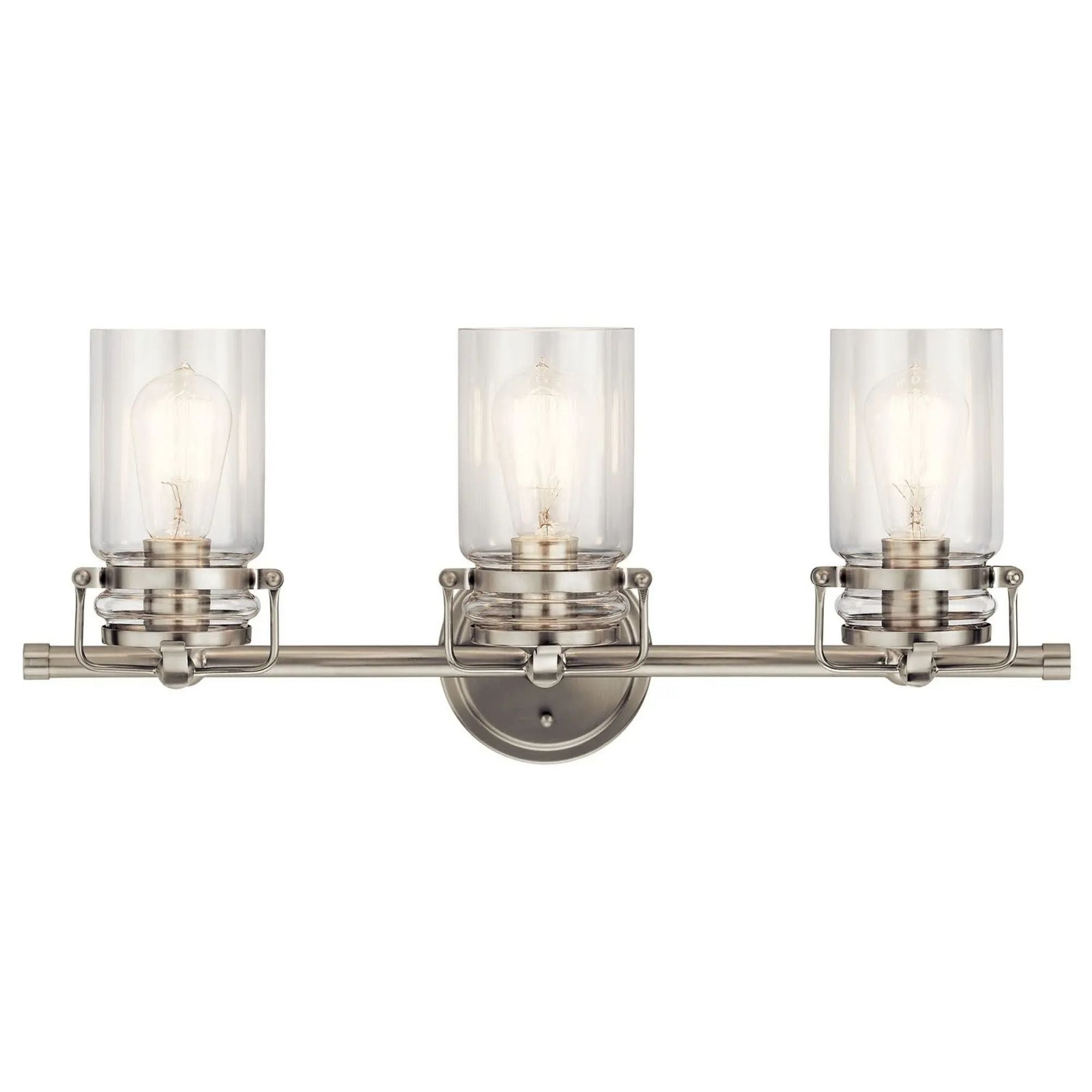 Brinley 24" 3-Light Bath Vanity Light, Brushed Nickel Finish