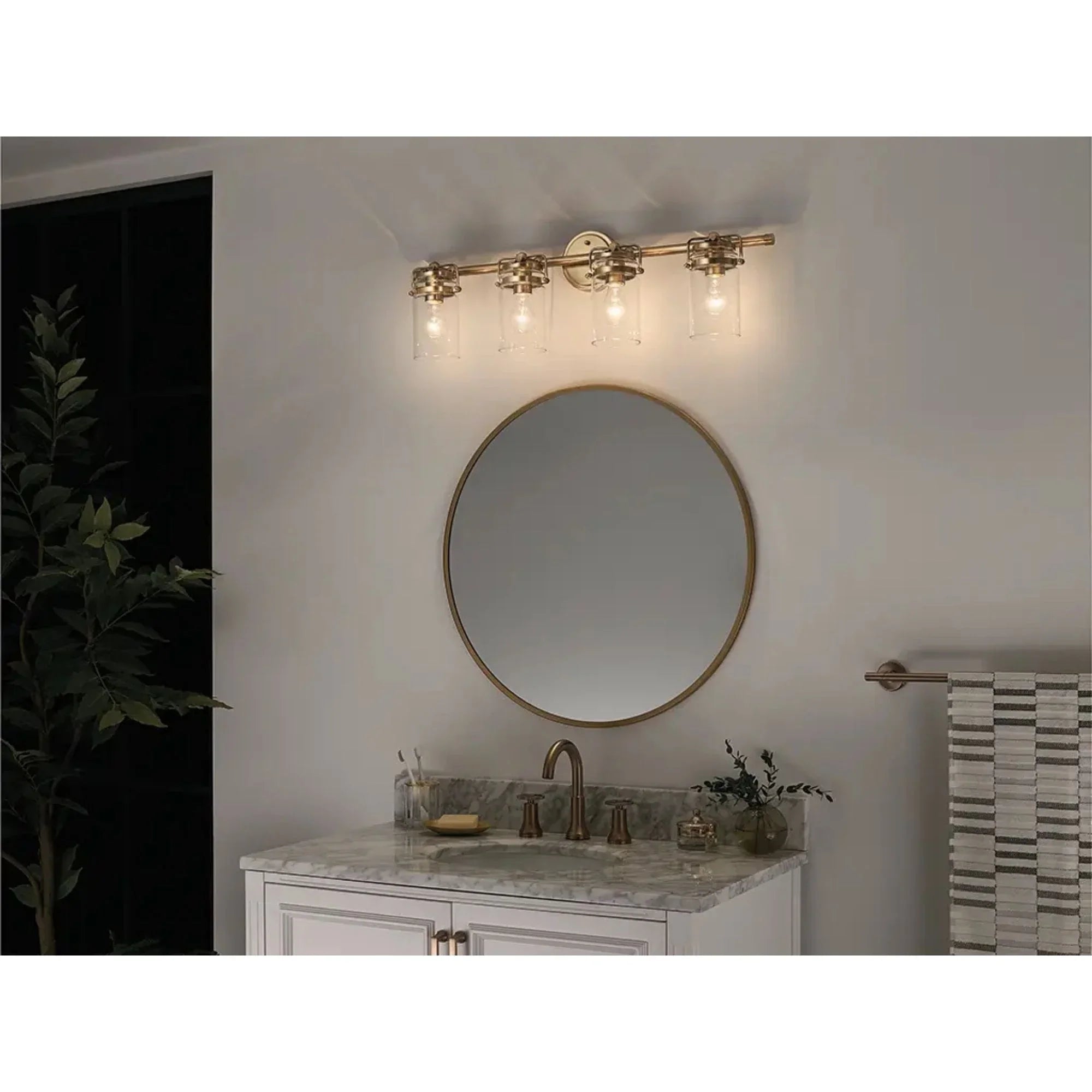 Kichler Lighting - Brinley 33" 4-Light Bath Vanity Light, Champagne Bronze Finish | Bees Lighting